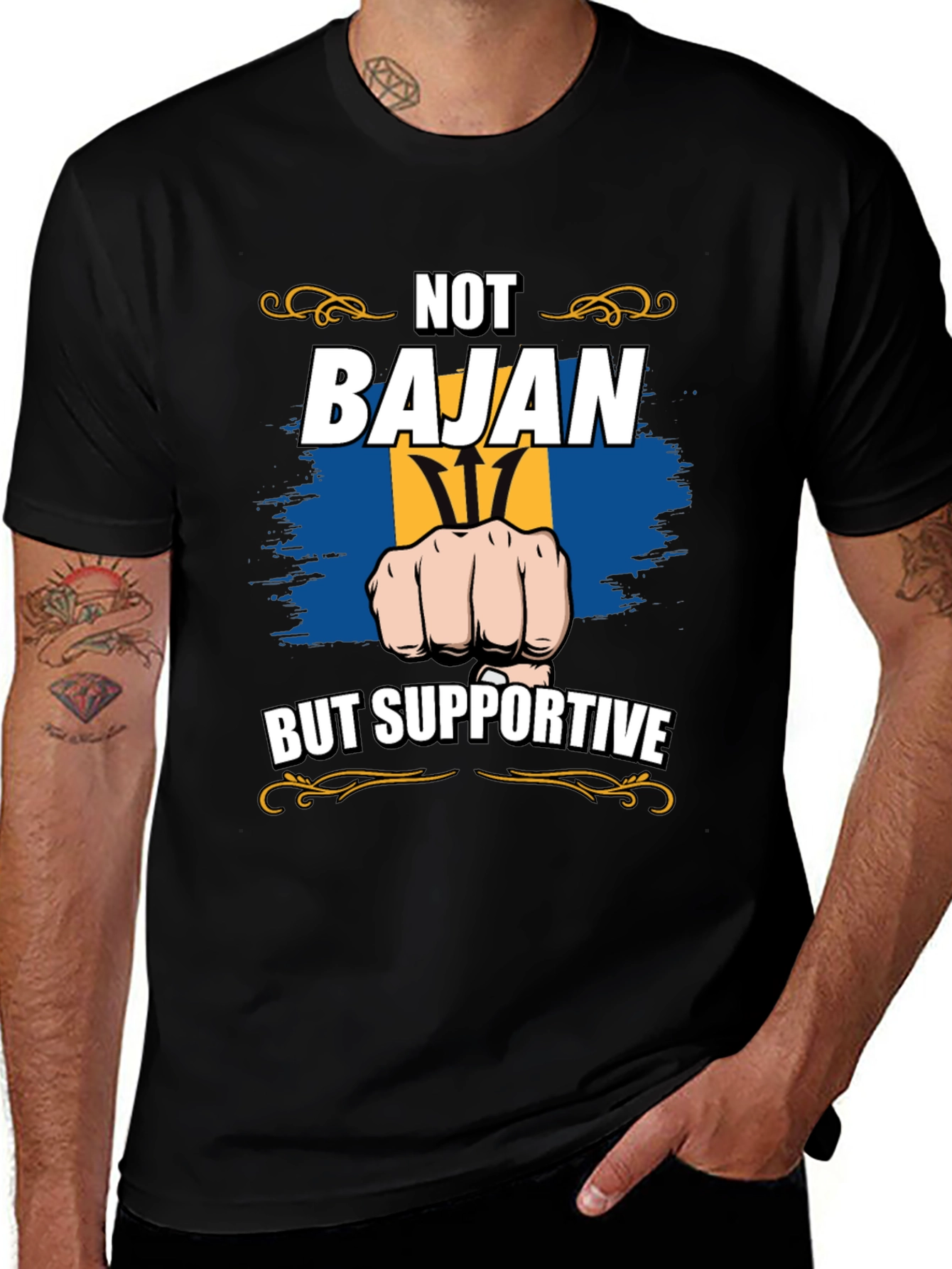 Not Bajan But Supportive Graphic Tee
