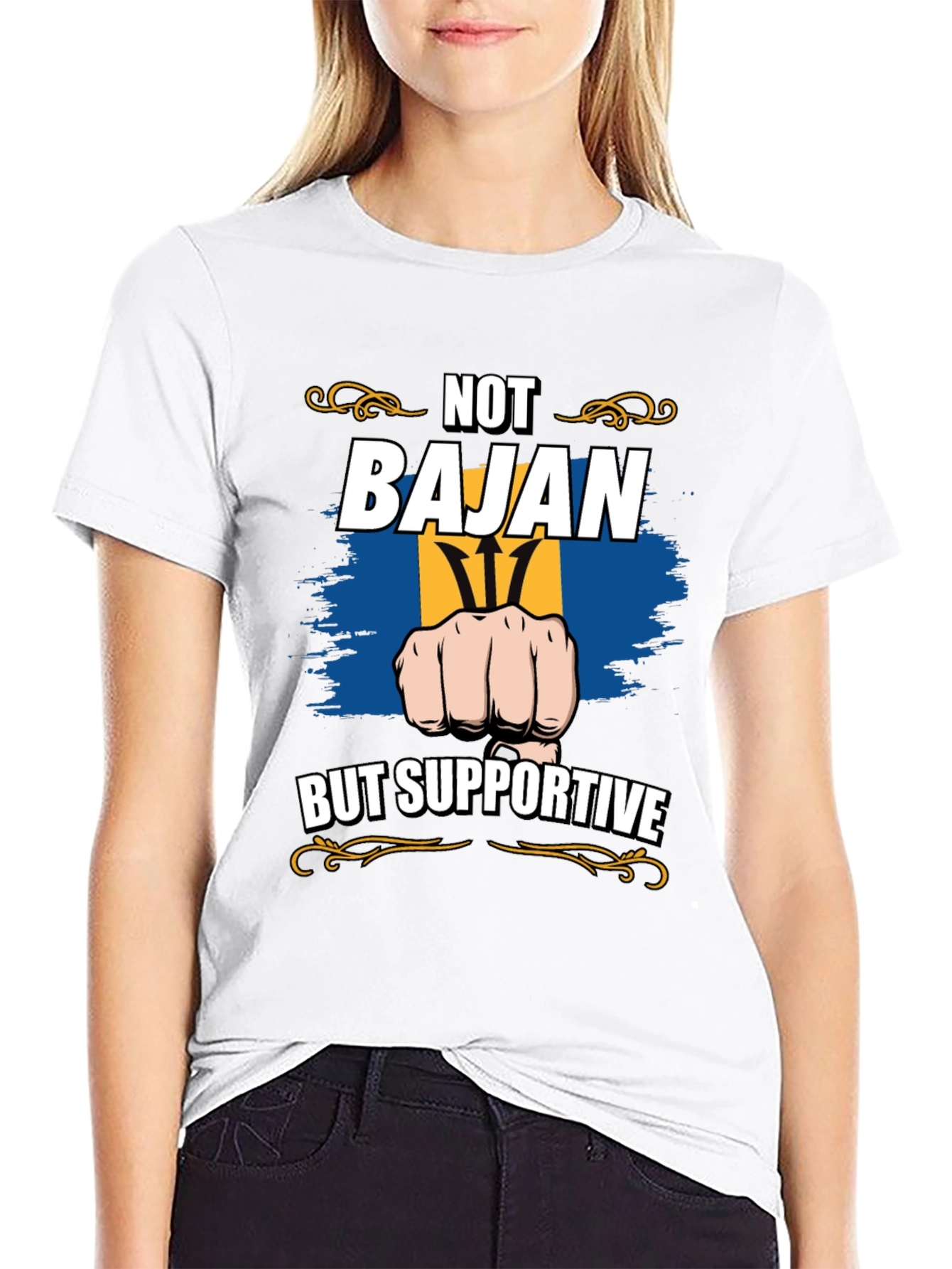 Not Bajan But Supportive Graphic Tee