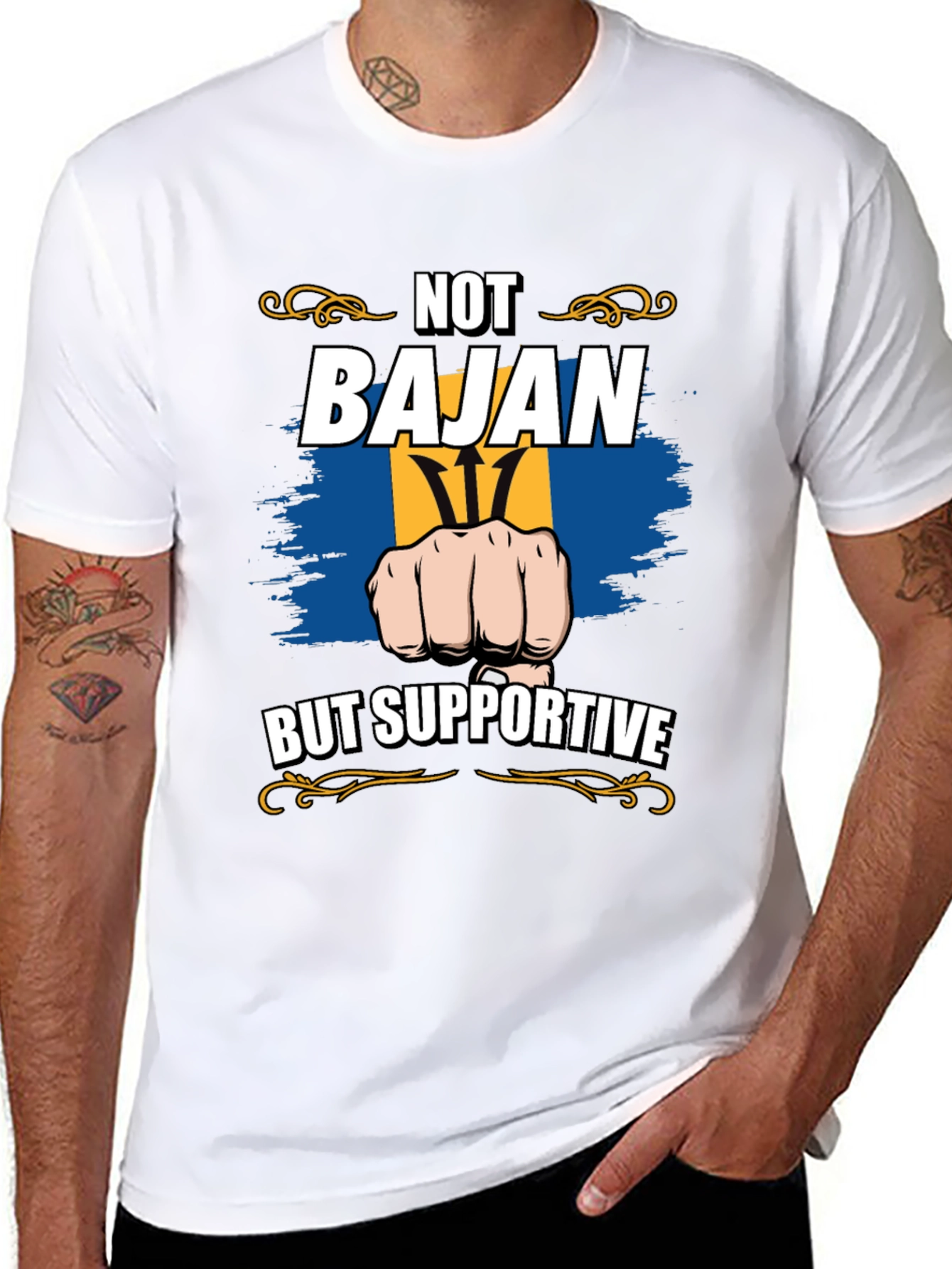 Not Bajan But Supportive Graphic Tee