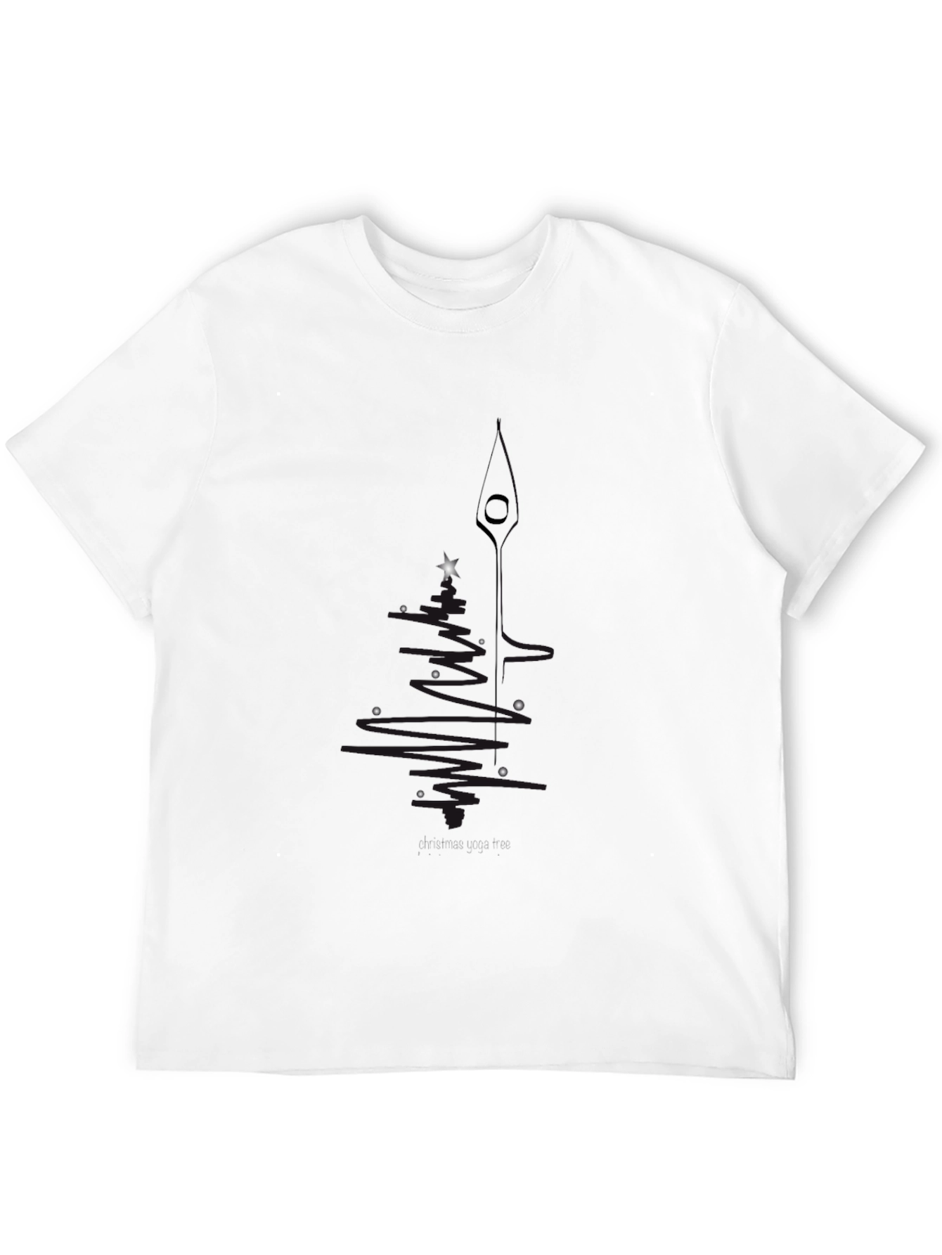 Minimalist Starry Line Art Black T-Shirt