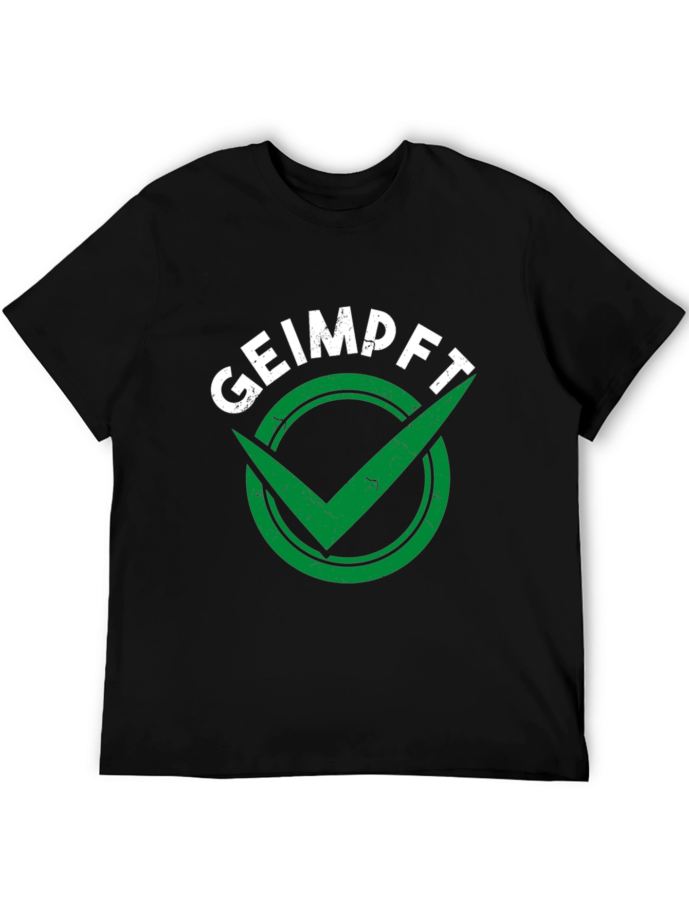 Geimpft Vaccinated Checkmark Black T-Shirt