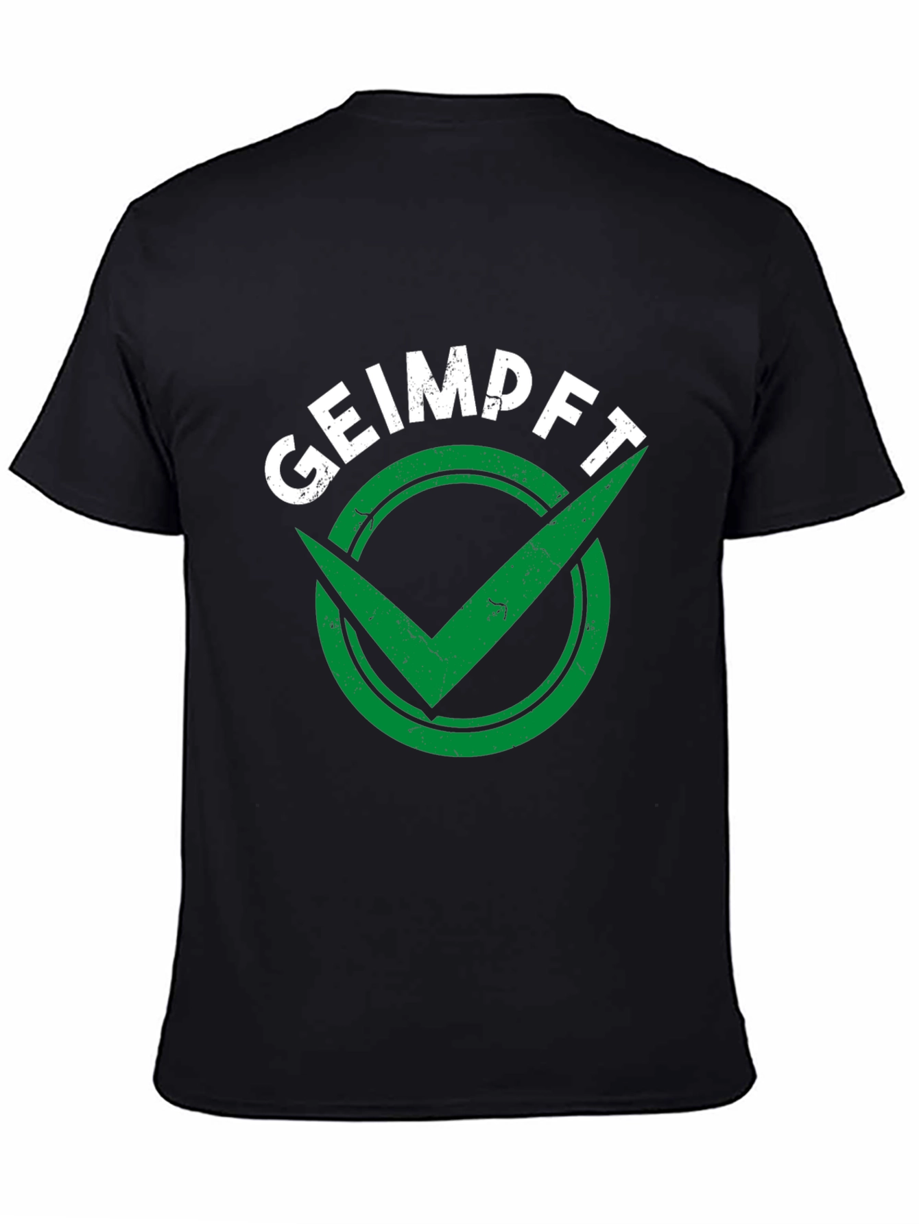 Geimpft Vaccinated Checkmark Black T-Shirt