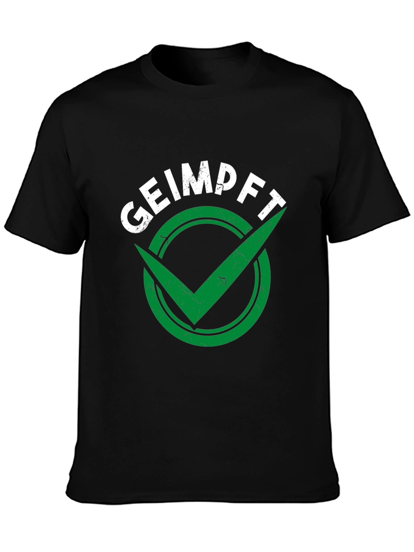 Geimpft Vaccinated Checkmark Black T-Shirt