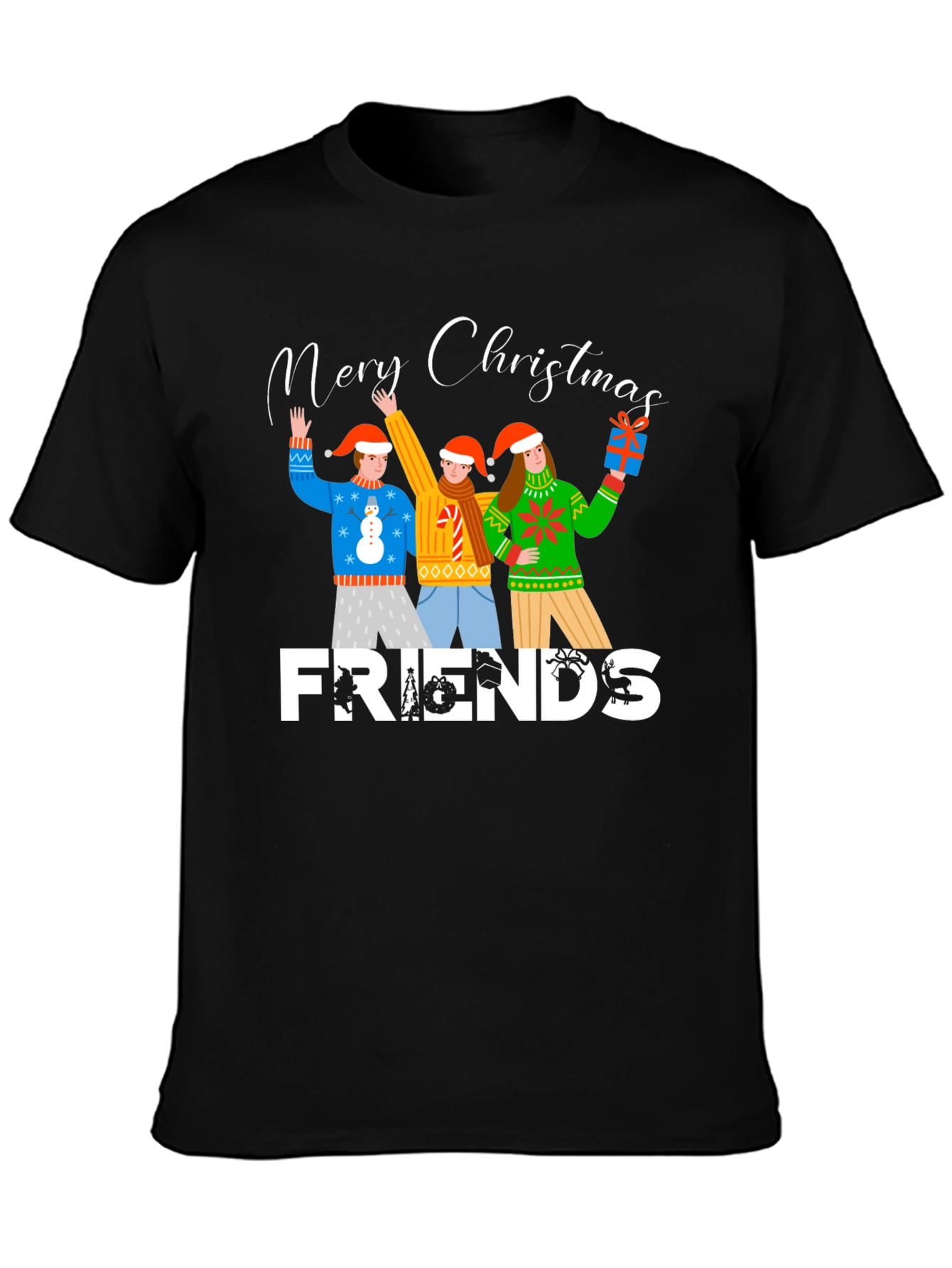 Merry Christmas Friends Graphic T-Shirt