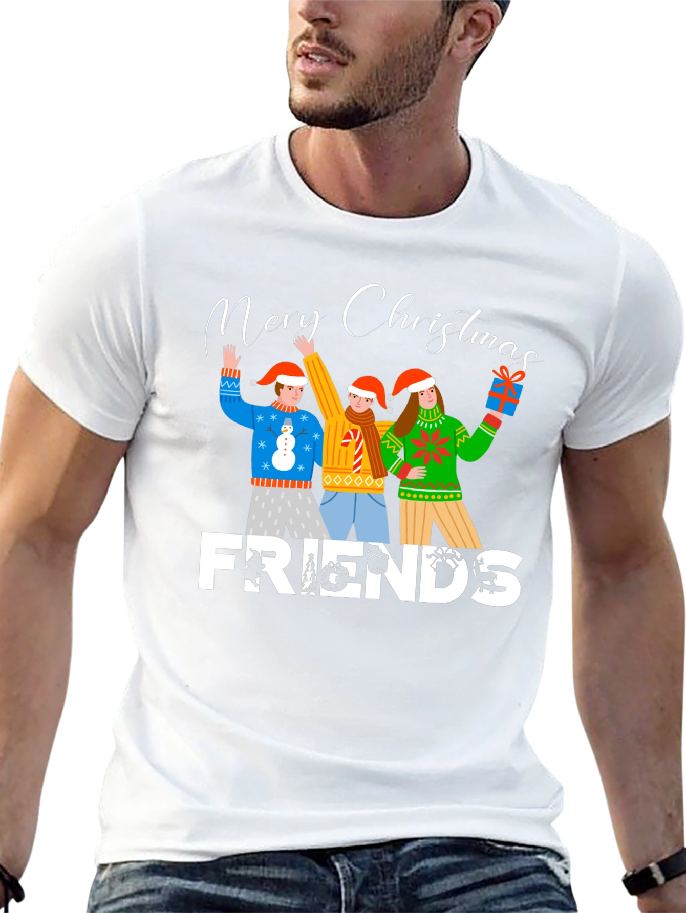 Merry Christmas Friends Graphic T-Shirt