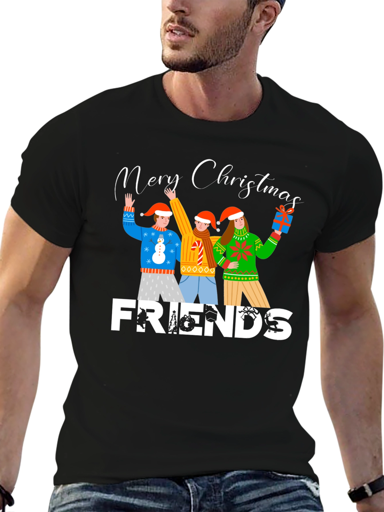 Merry Christmas Friends Graphic T-Shirt