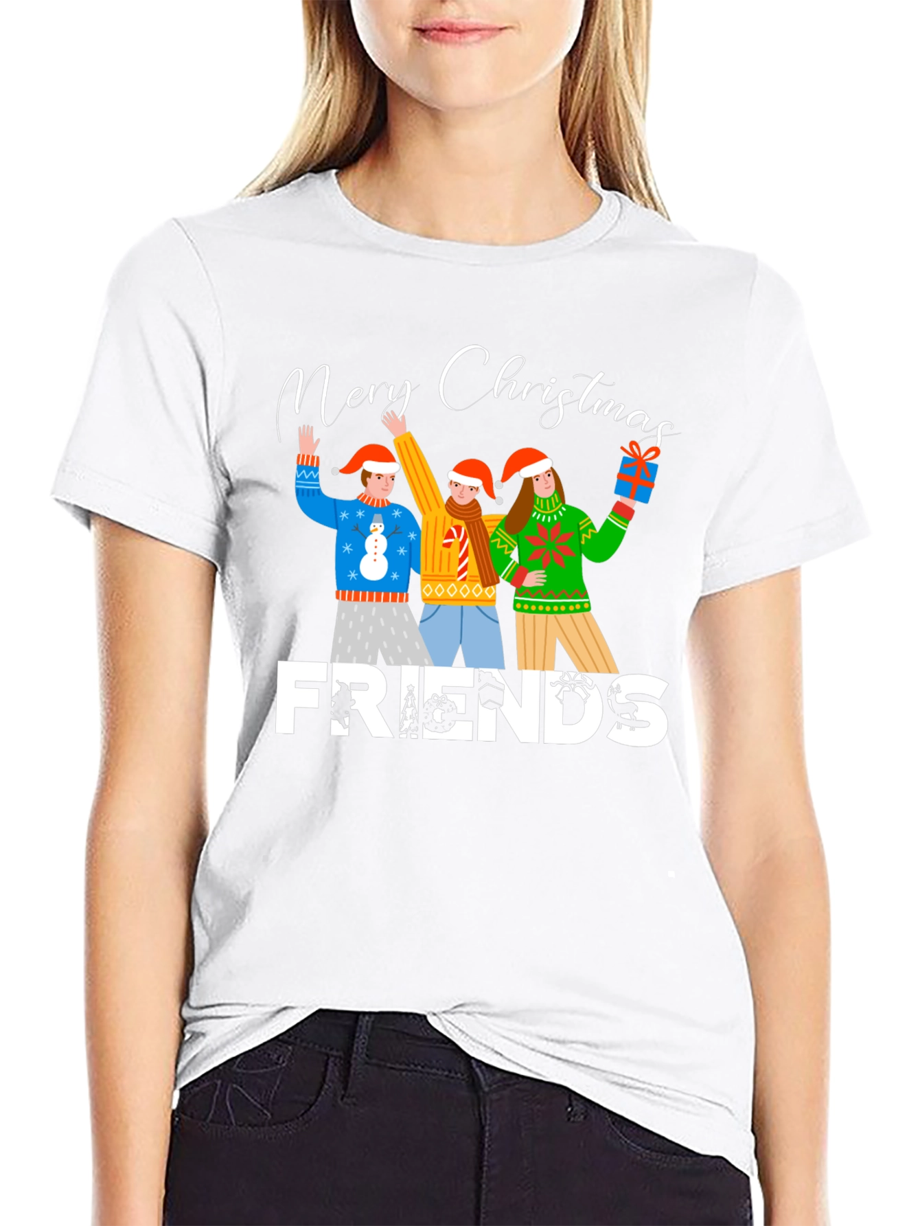 Merry Christmas Friends Graphic T-Shirt