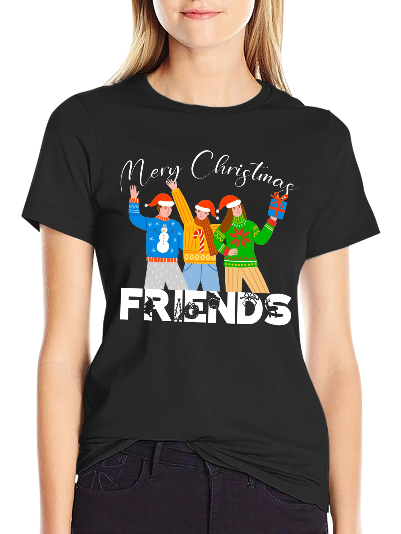 Merry Christmas Friends Graphic T-Shirt