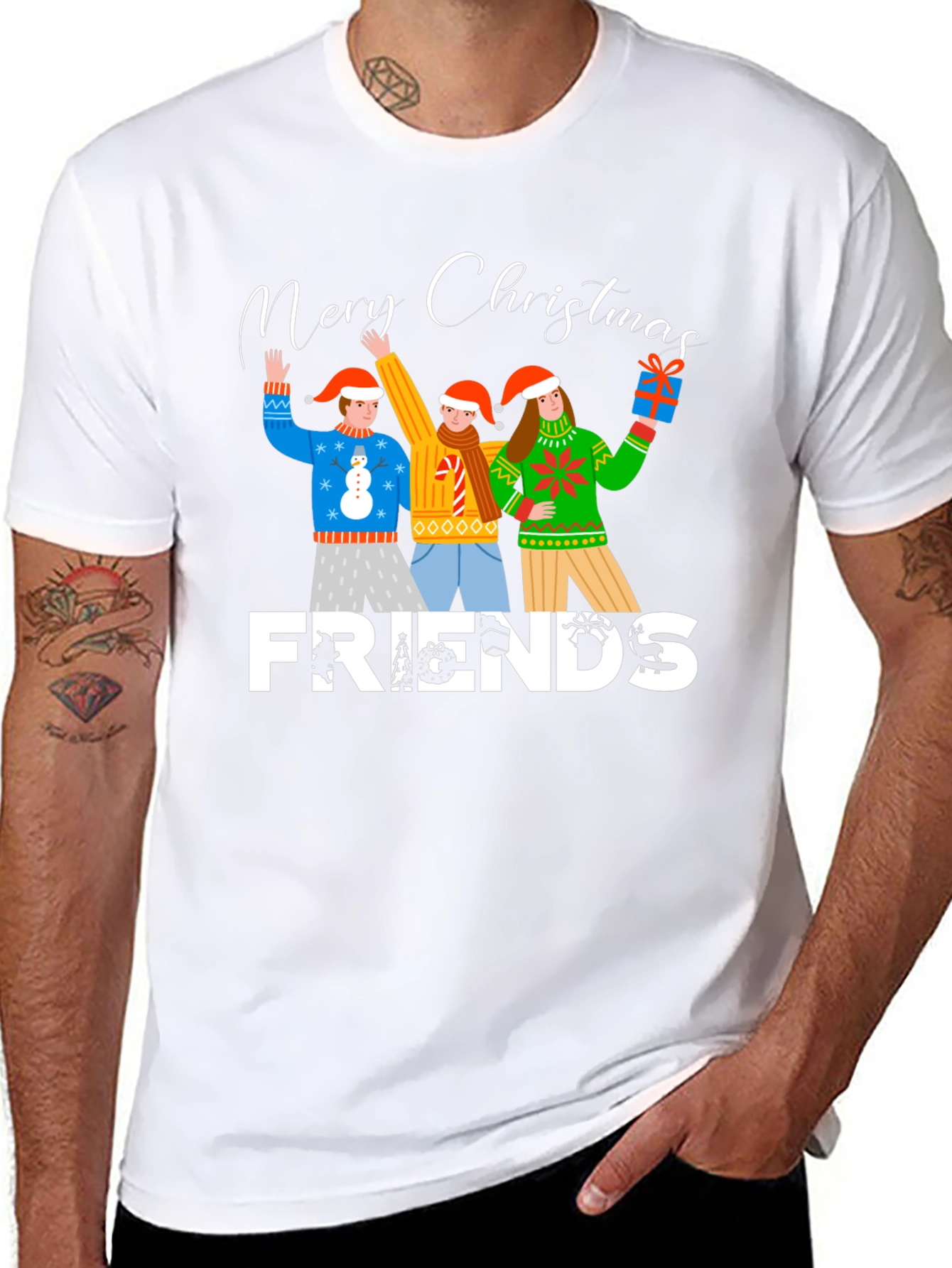 Merry Christmas Friends Graphic T-Shirt