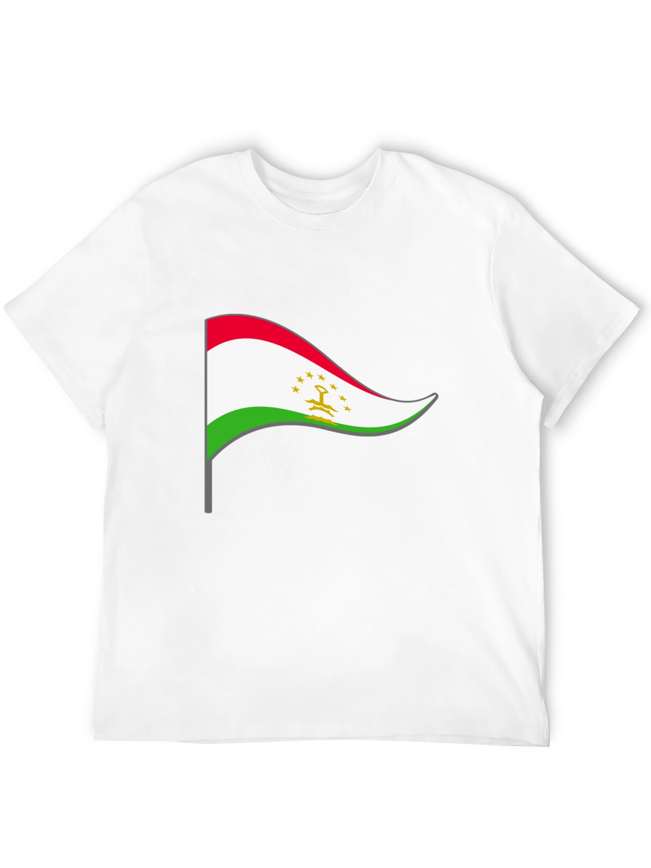 Tajikistan Flag Graphic Tee - Black Cotton Shirt