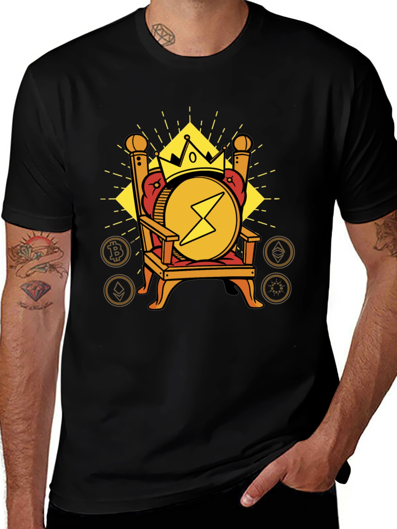 Crypto King T-Shirt - Bitcoin Ethereum Design