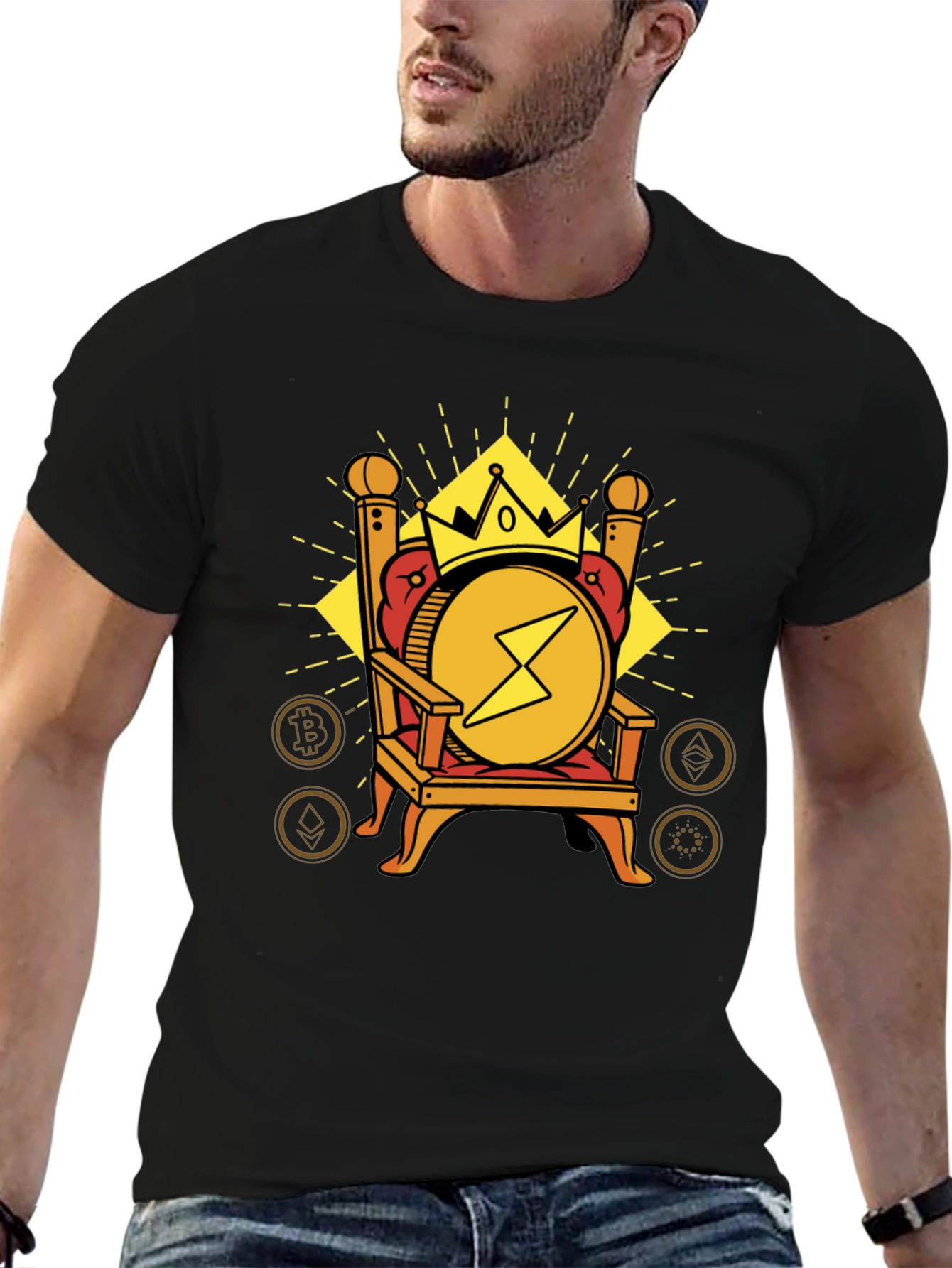 Crypto King T-Shirt - Bitcoin Ethereum Design
