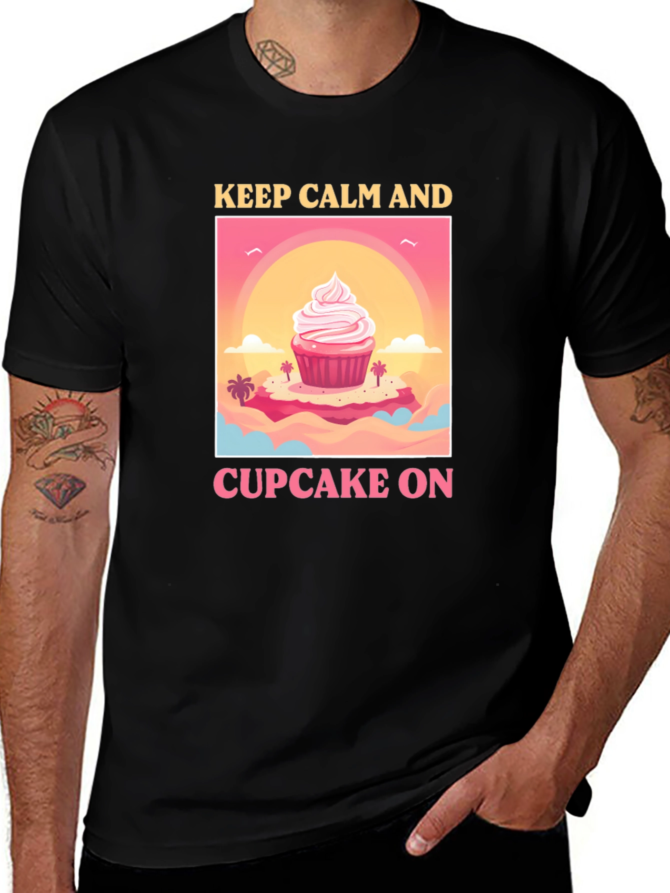 Keep Calm and Cupcake On Graphic Tee