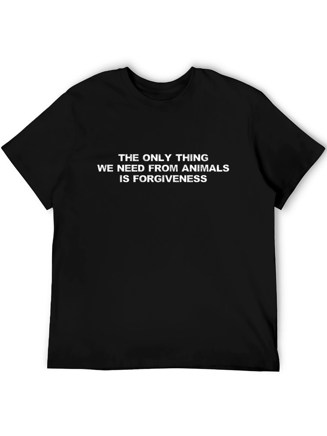 Animal Forgiveness Graphic Tee - Black Cotton T-Shirt