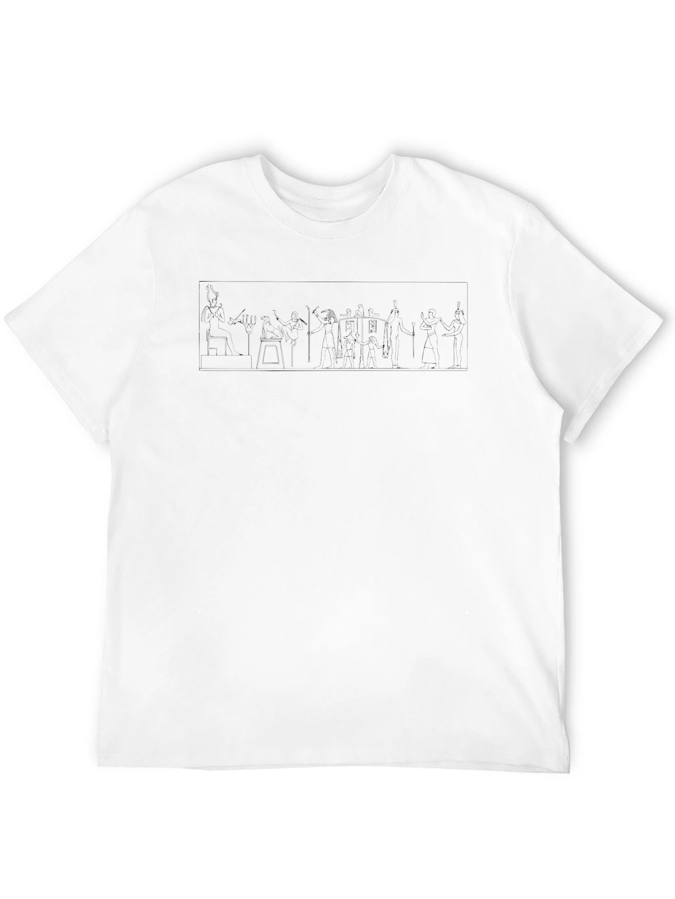 Unique Line Art Print Black T-Shirt