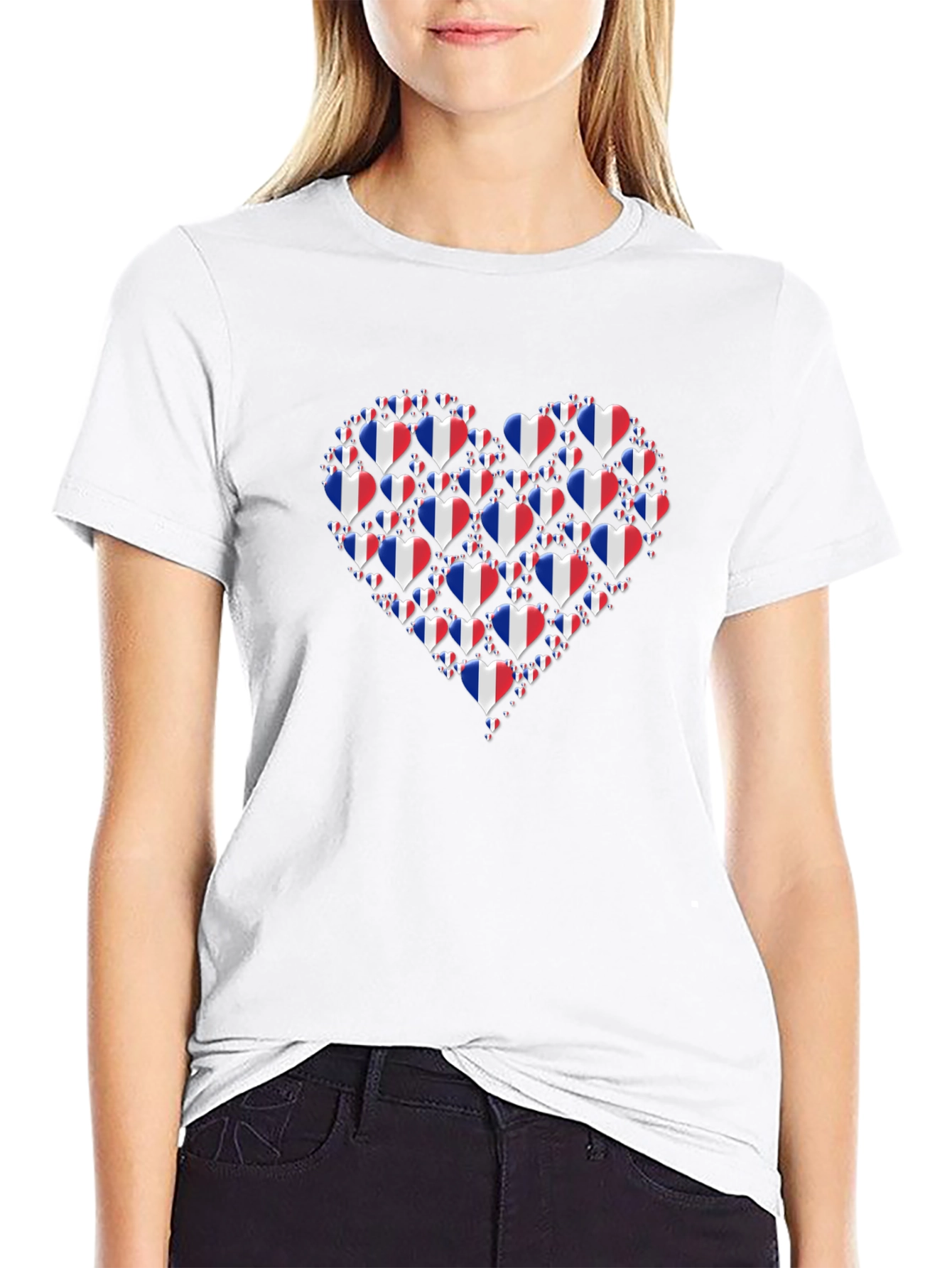 French Flag Heart T-Shirt Show Your Love