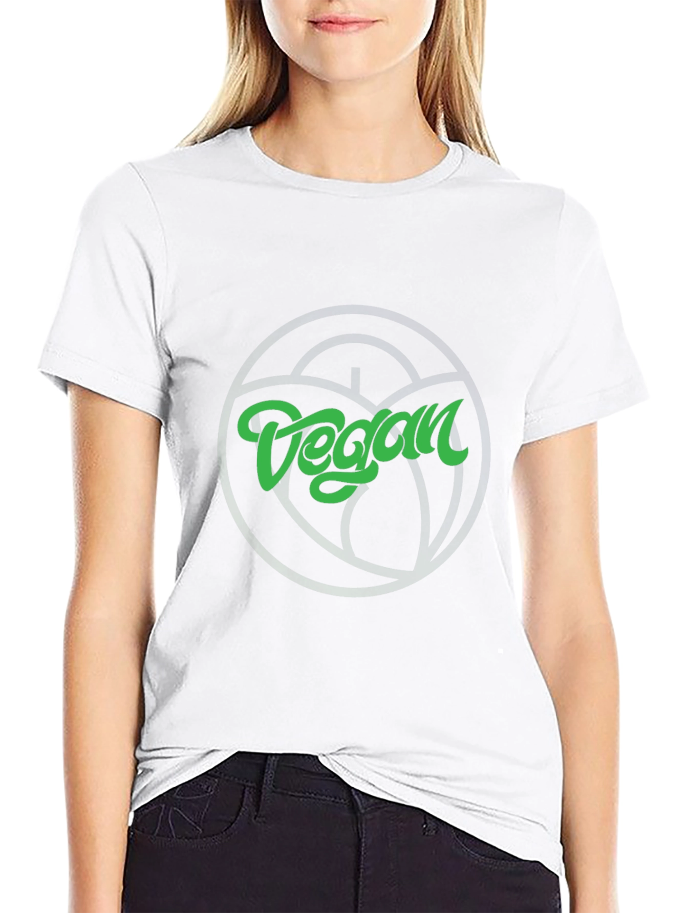 Vegan Graphic Tee - Black Crew Neck T-Shirt