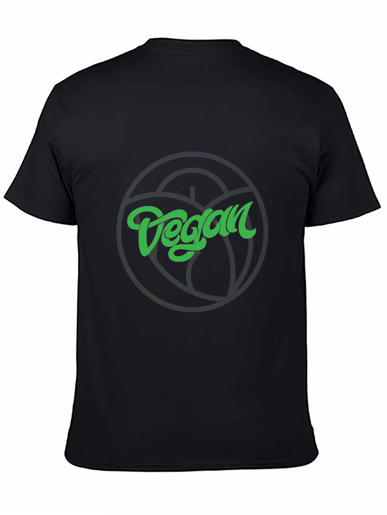 Vegan Graphic Tee - Black Crew Neck T-Shirt