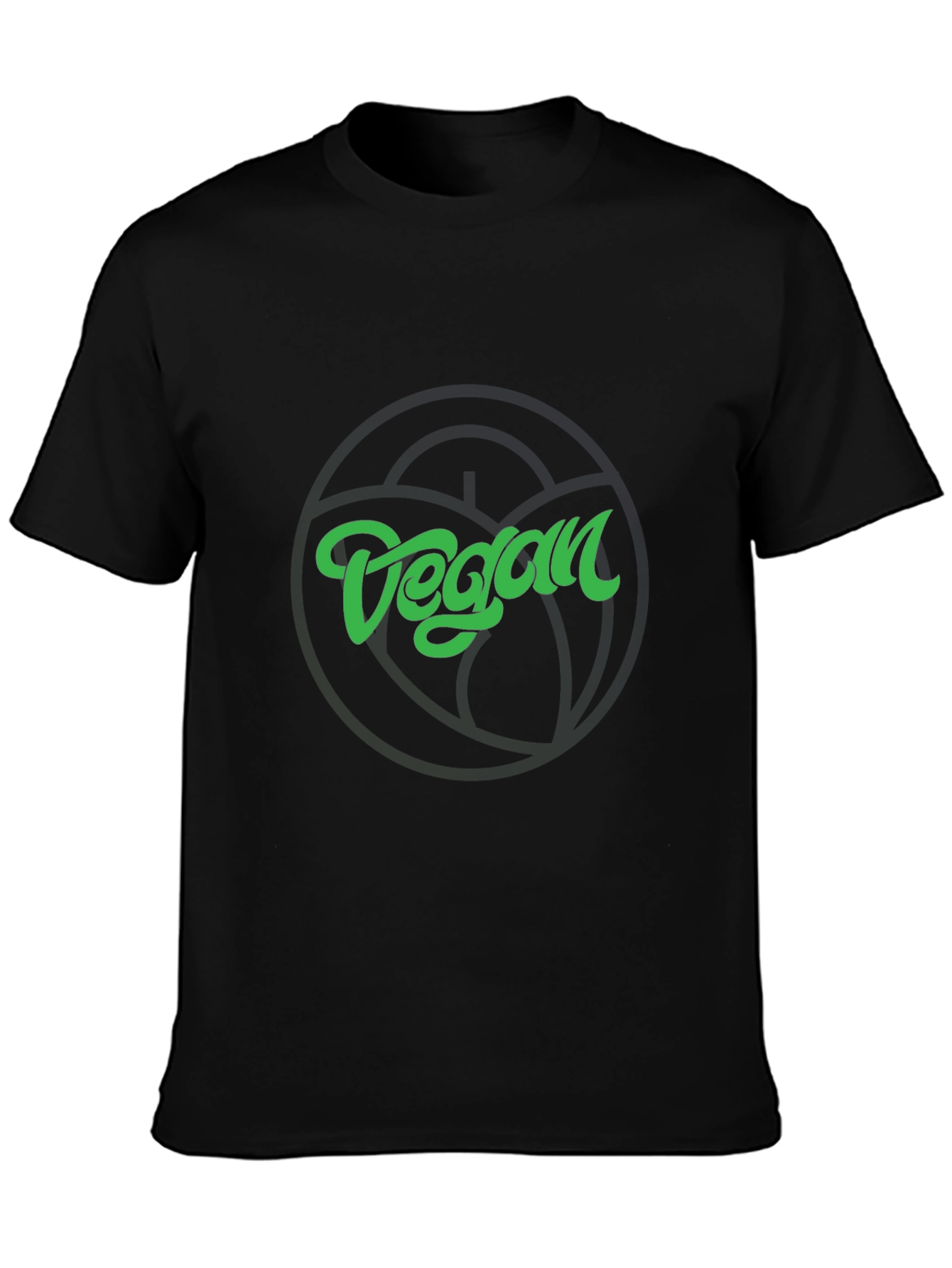 Vegan Graphic Tee - Black Crew Neck T-Shirt