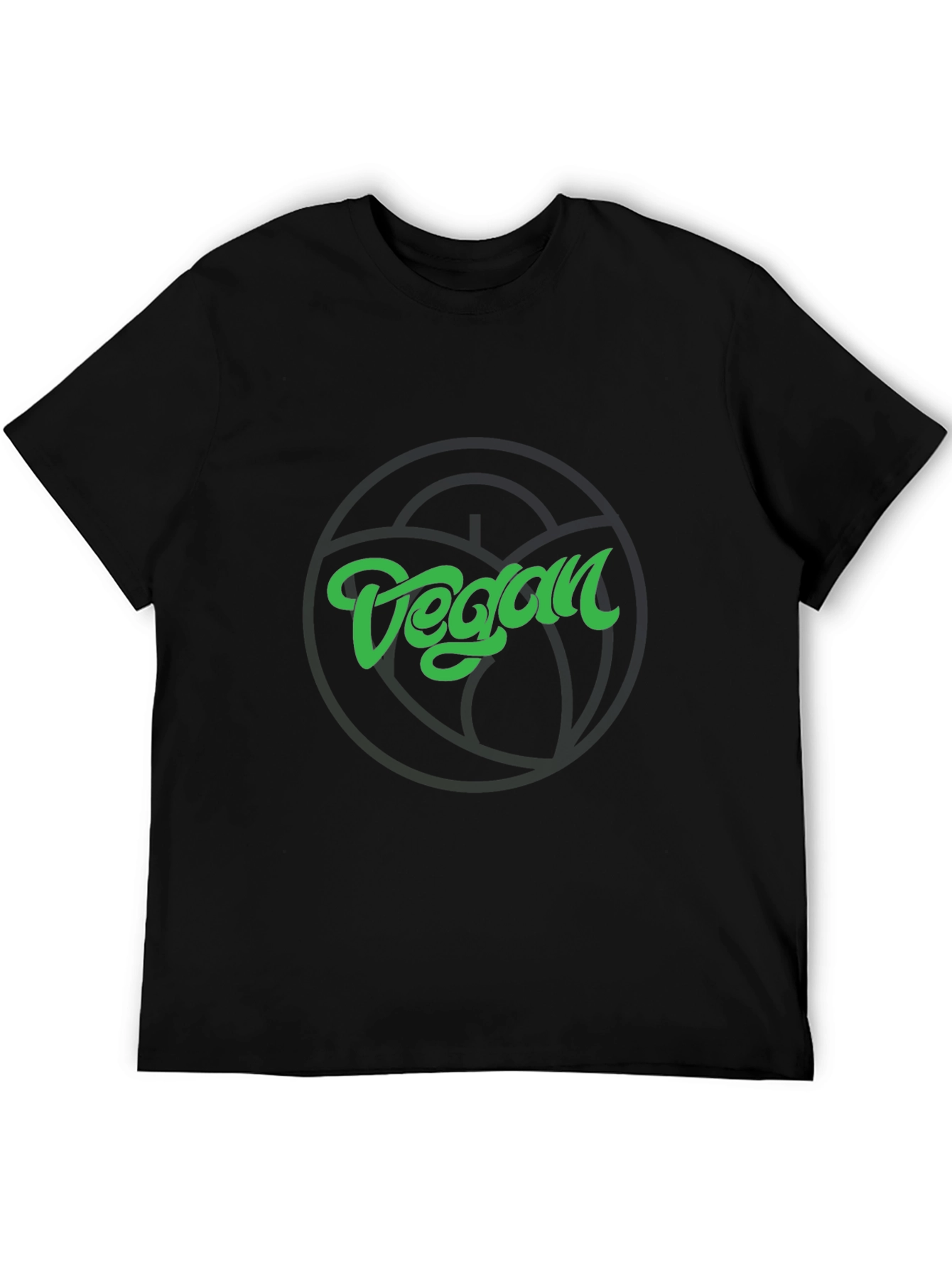Vegan Graphic Tee - Black Crew Neck T-Shirt