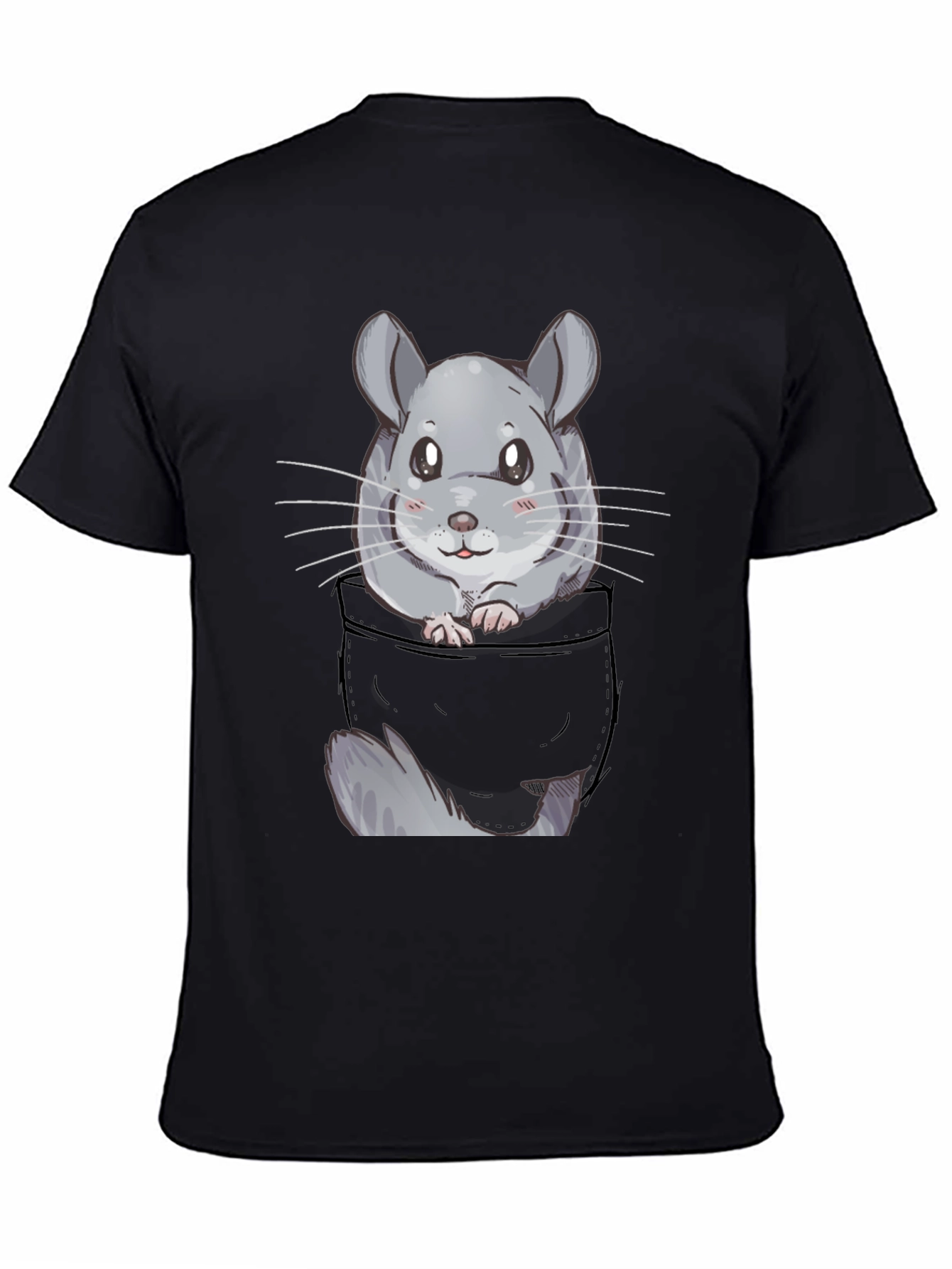 Chinchilla Pocket T-Shirt - Cute Cartoon Animal Tee