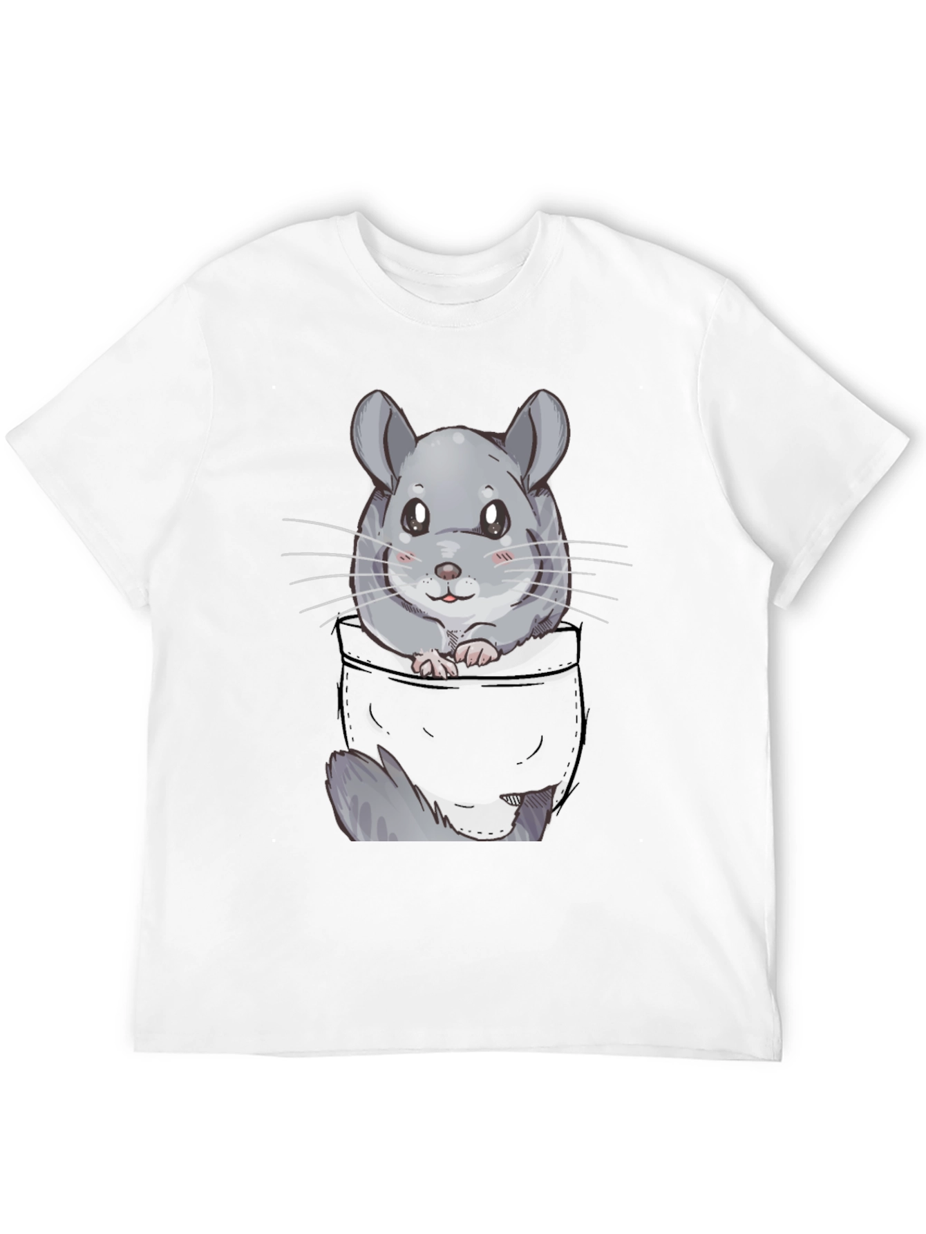 Chinchilla Pocket T-Shirt - Cute Cartoon Animal Tee