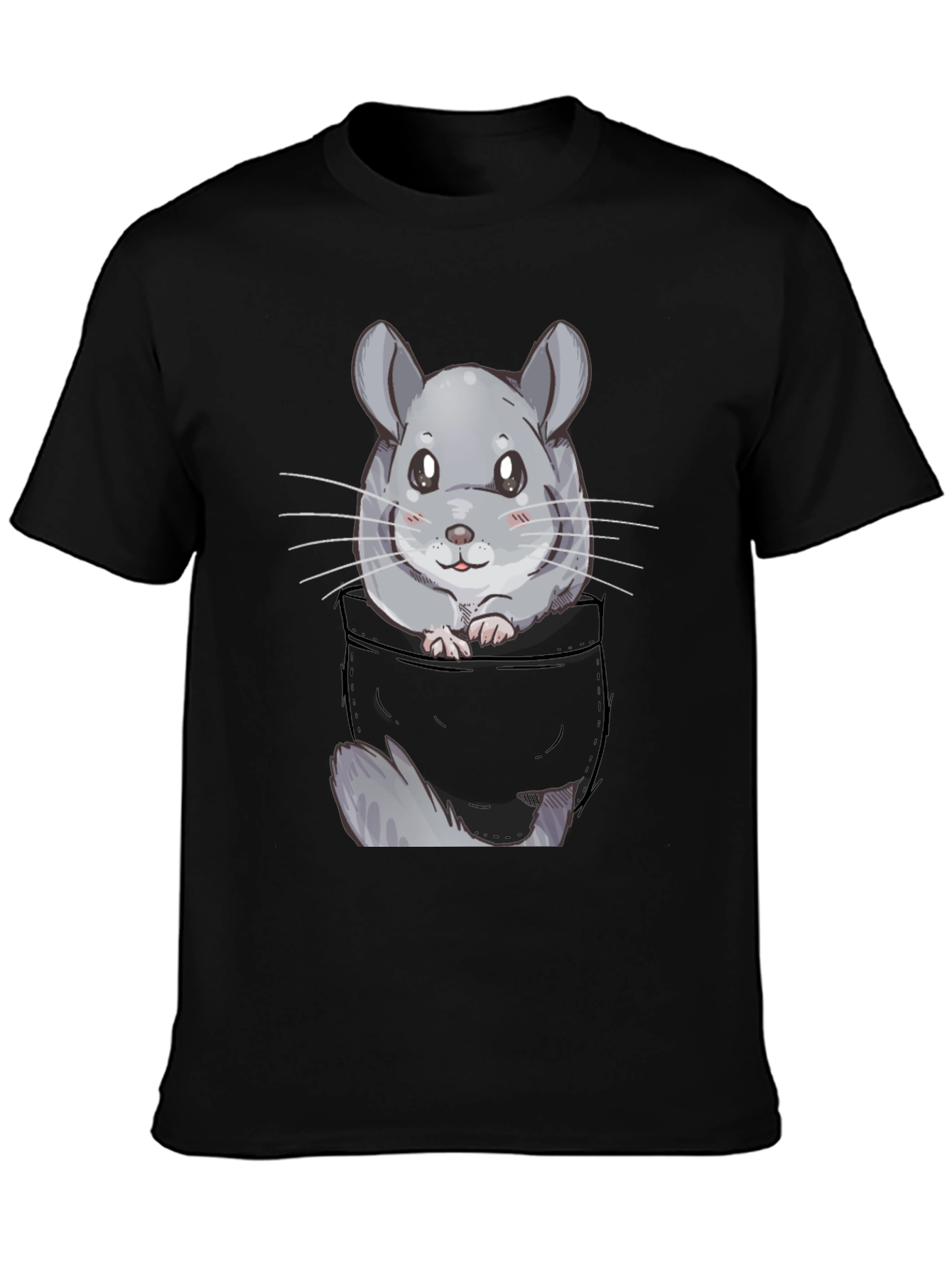 Chinchilla Pocket T-Shirt - Cute Cartoon Animal Tee