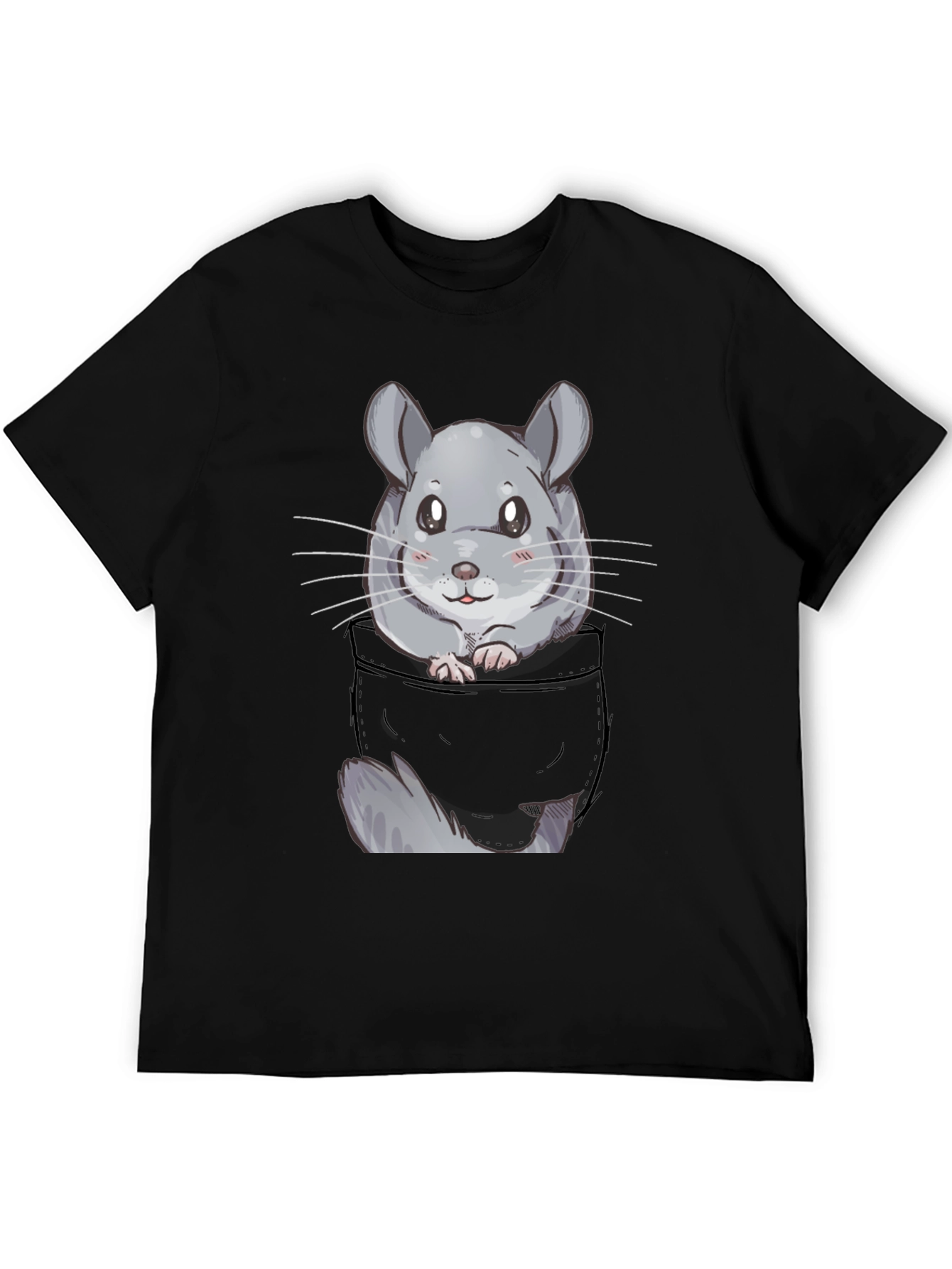 Chinchilla Pocket T-Shirt - Cute Cartoon Animal Tee