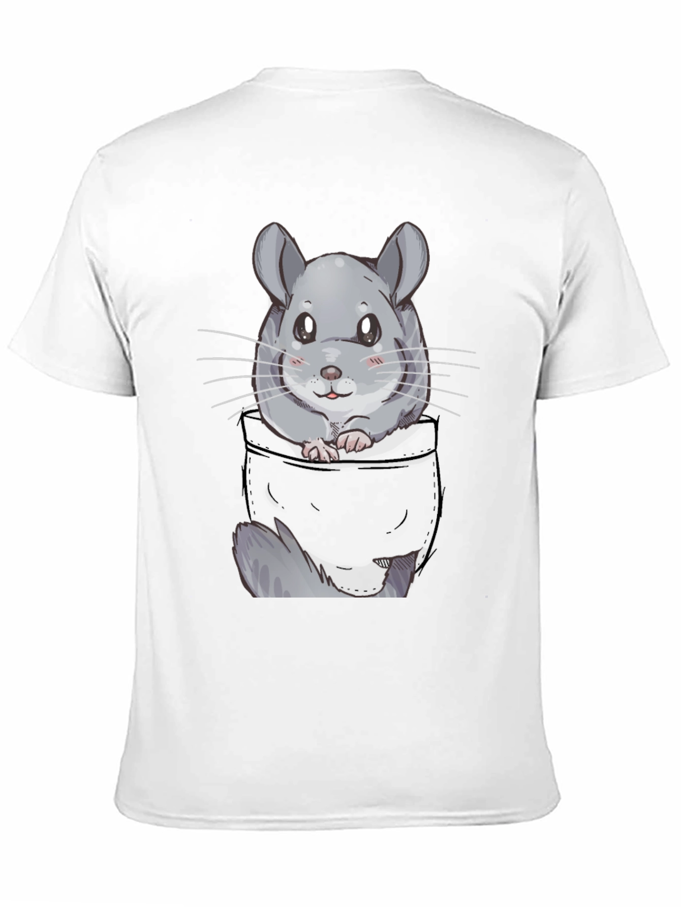 Chinchilla Pocket T-Shirt - Cute Cartoon Animal Tee