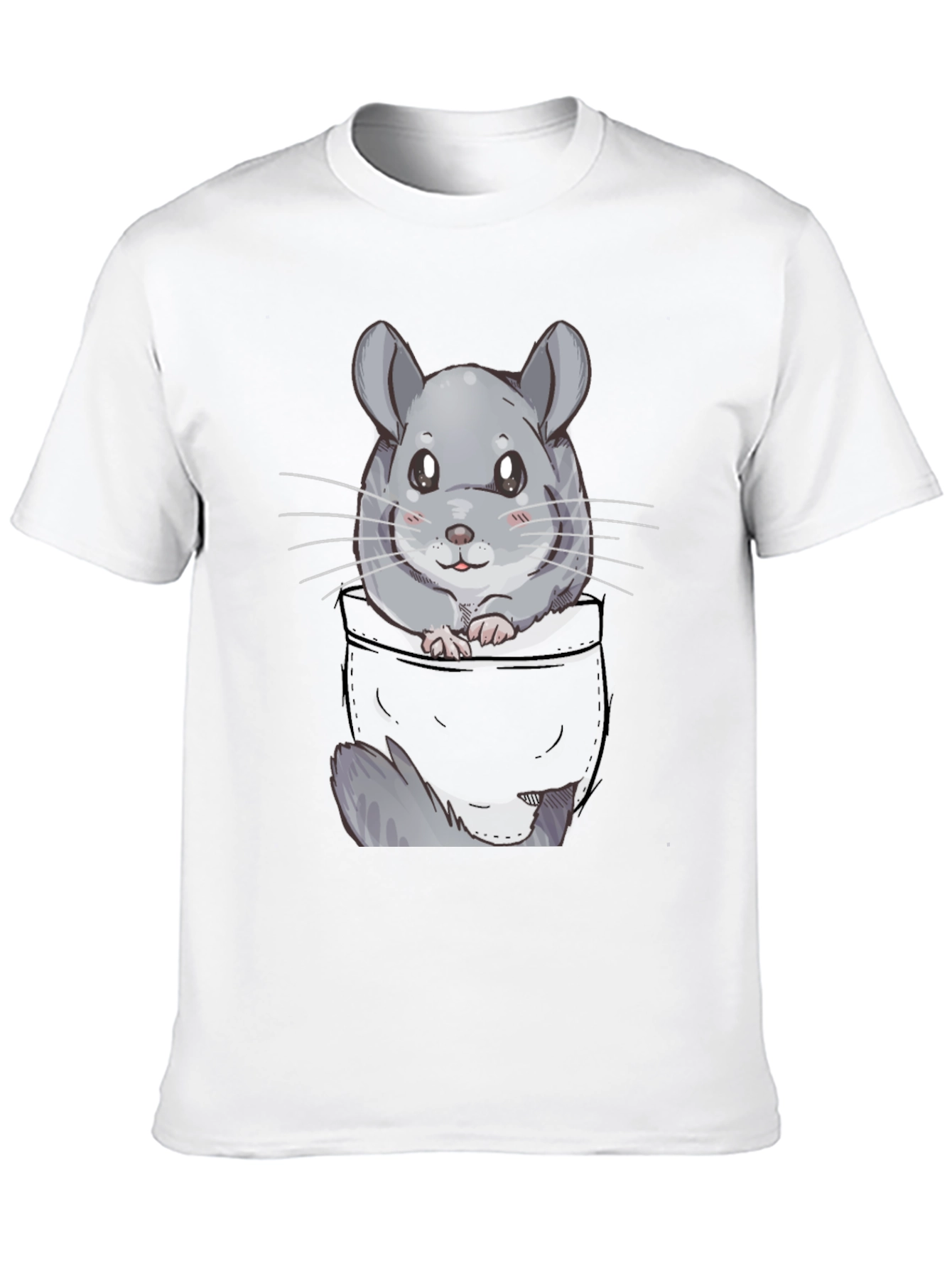 Chinchilla Pocket T-Shirt - Cute Cartoon Animal Tee
