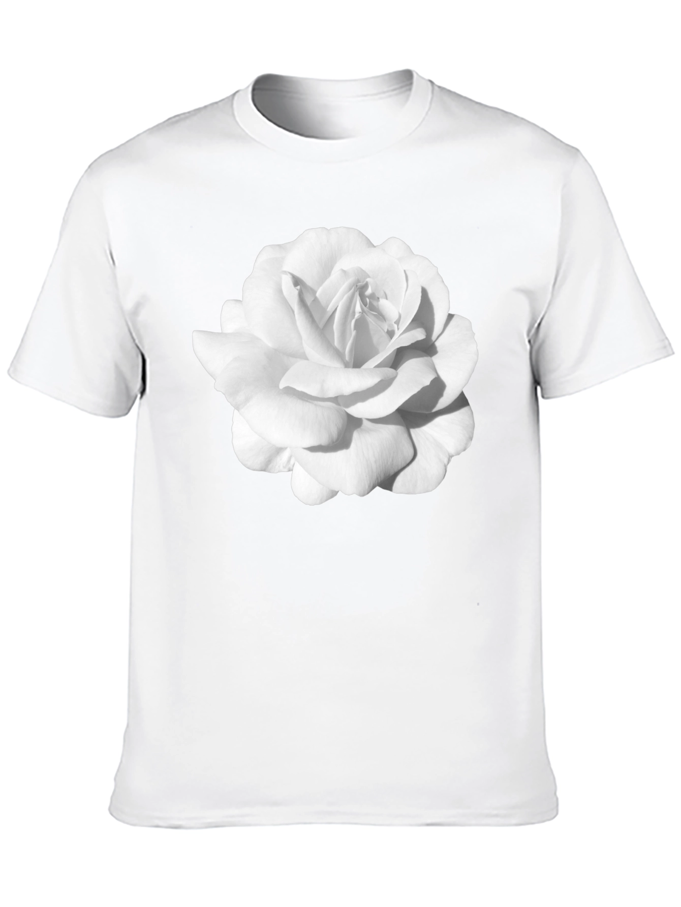 White Rose Graphic Black T-Shirt