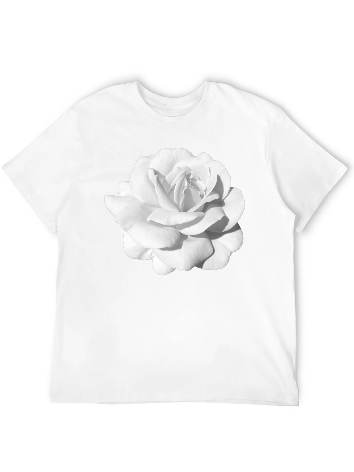 White Rose Graphic Black T-Shirt