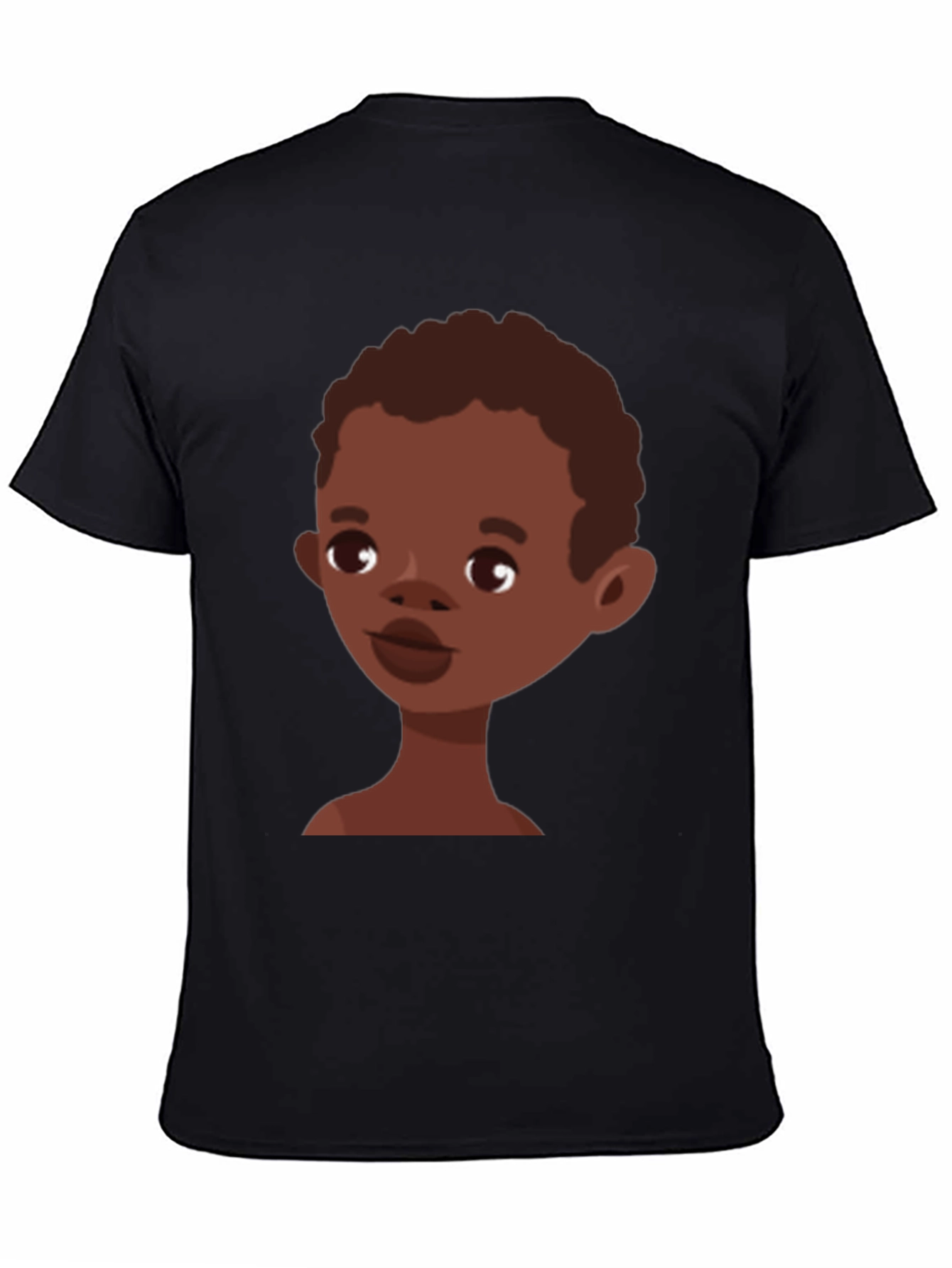 Cartoon Boy Graphic Tee - Stylish Black T-Shirt