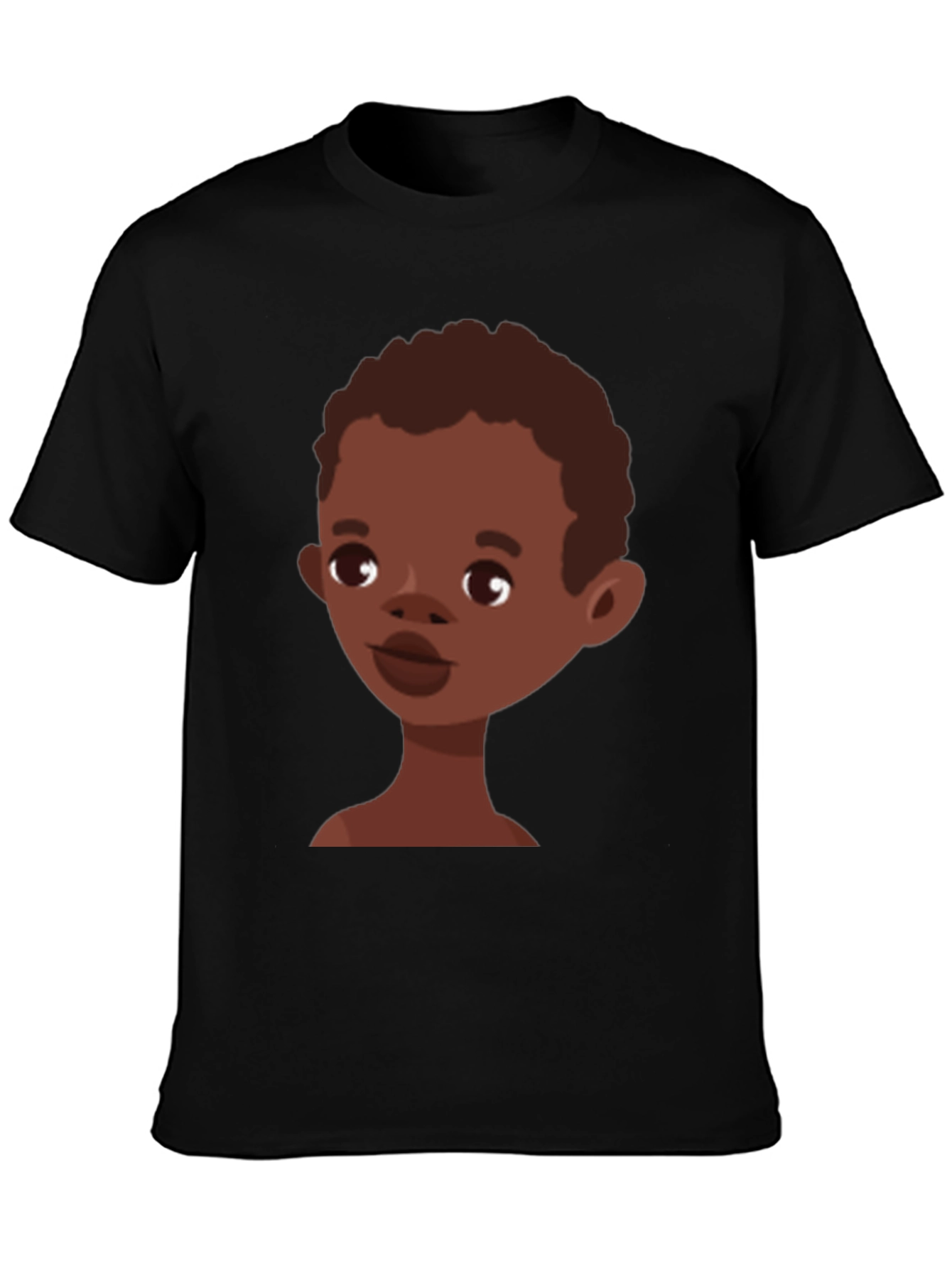 Cartoon Boy Graphic Tee - Stylish Black T-Shirt