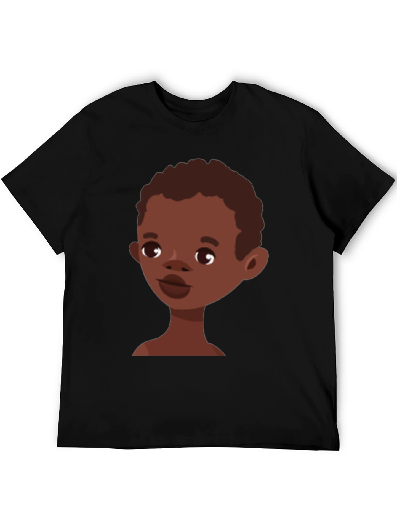 Cartoon Boy Graphic Tee - Stylish Black T-Shirt