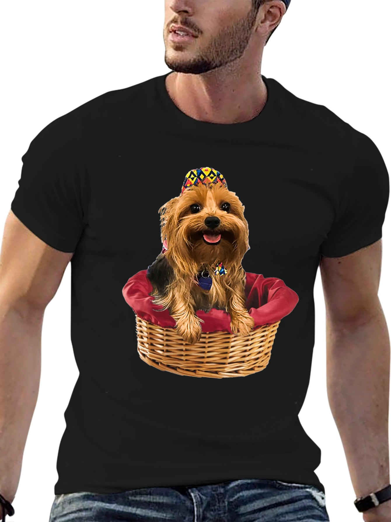 Dog in Basket Graphic Tee