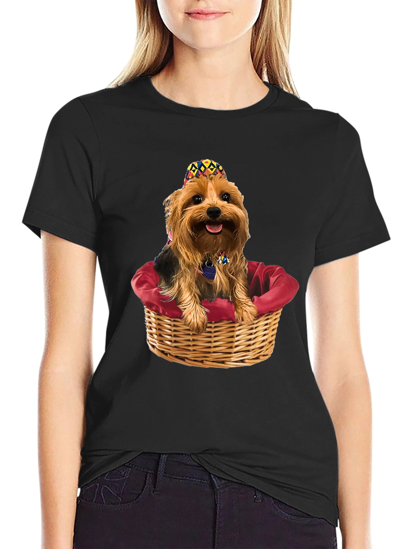 Dog in Basket Graphic Tee