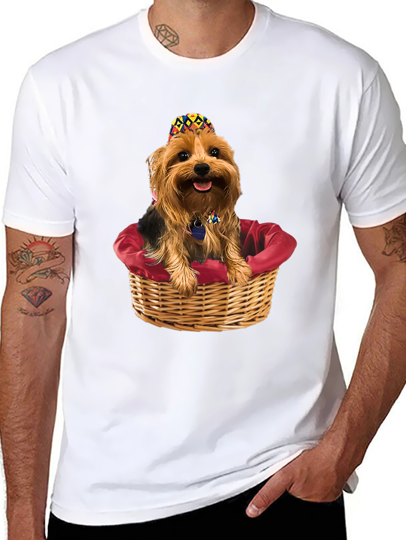 Dog in Basket Graphic Tee