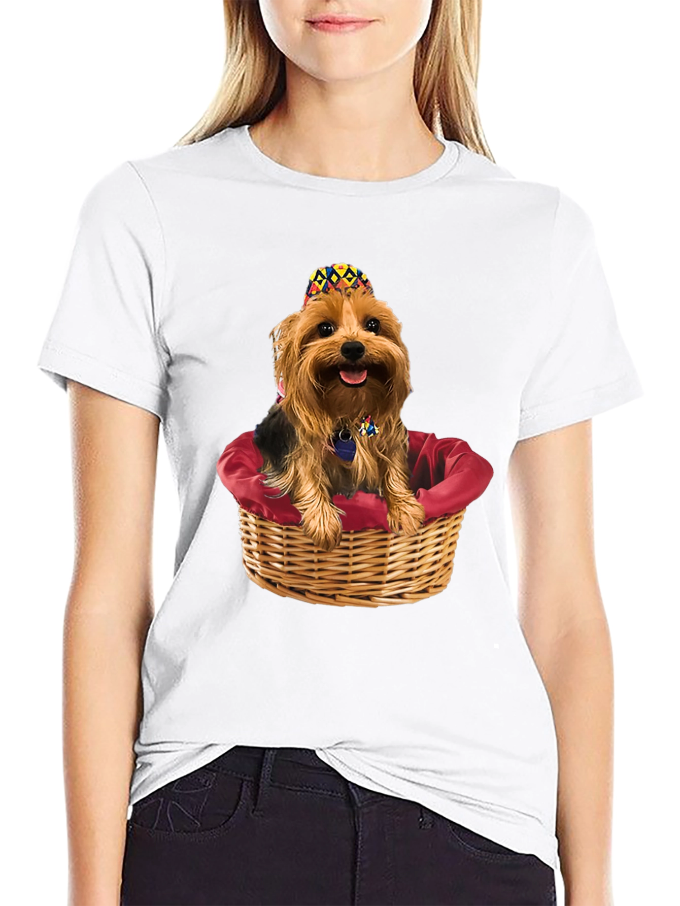 Dog in Basket Graphic Tee