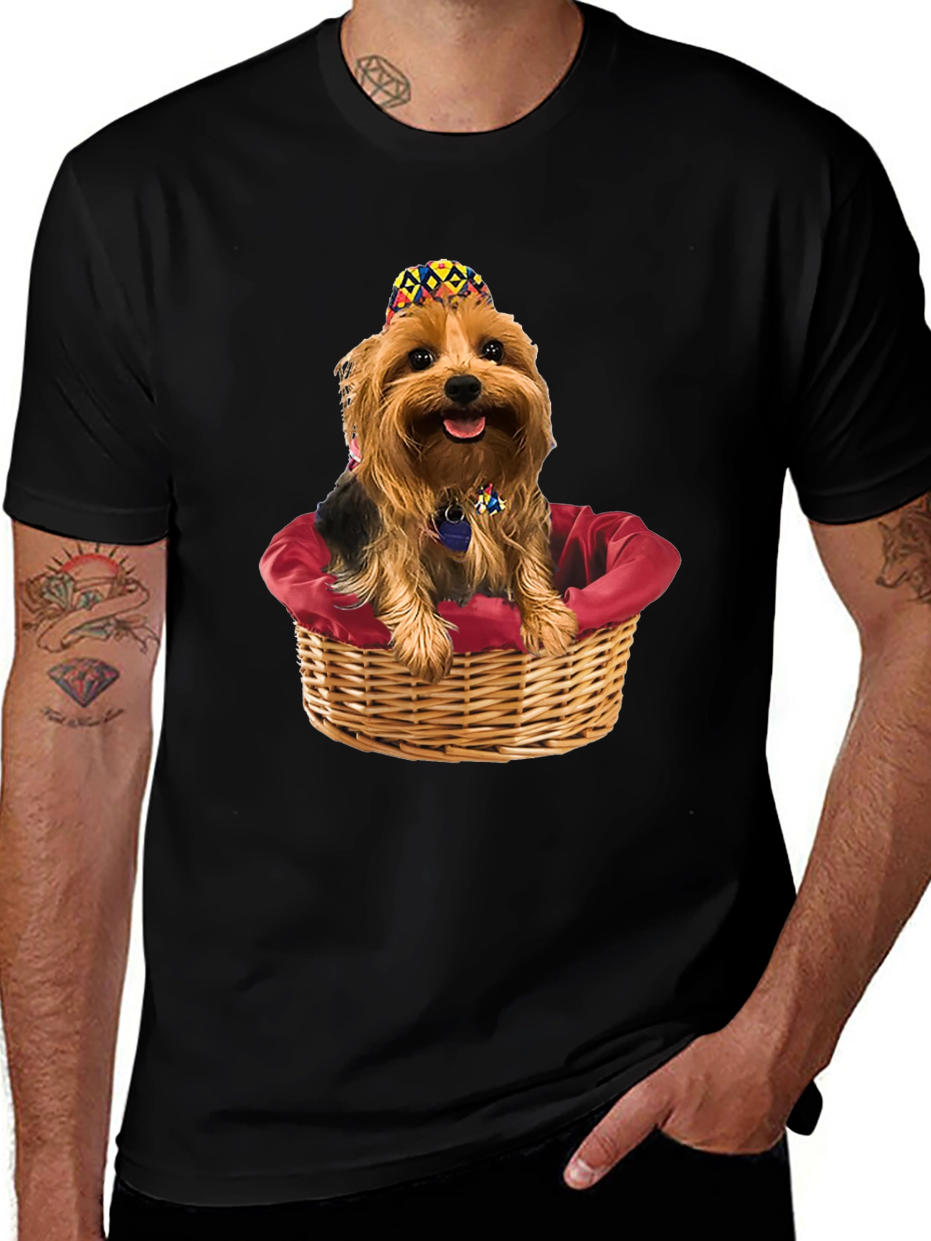Dog in Basket Graphic Tee
