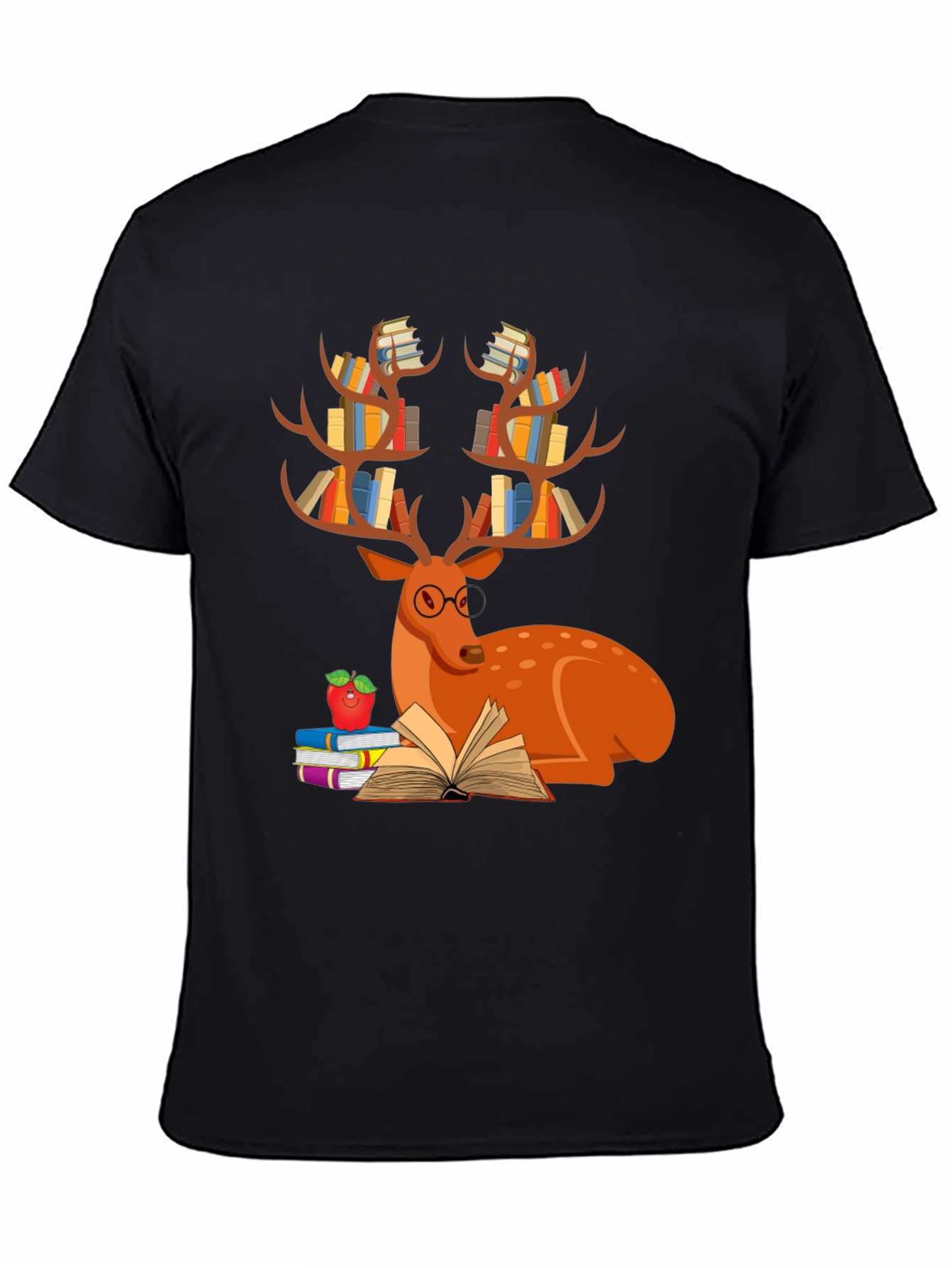 Book Deer T-Shirt Reader Tee Animal Lover