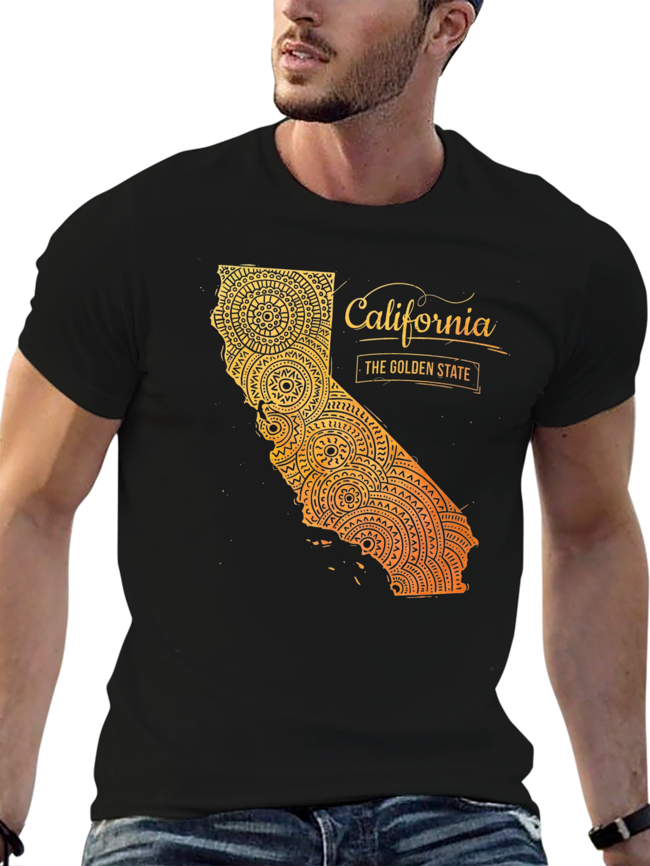 California Golden State Mandala Graphic Tee