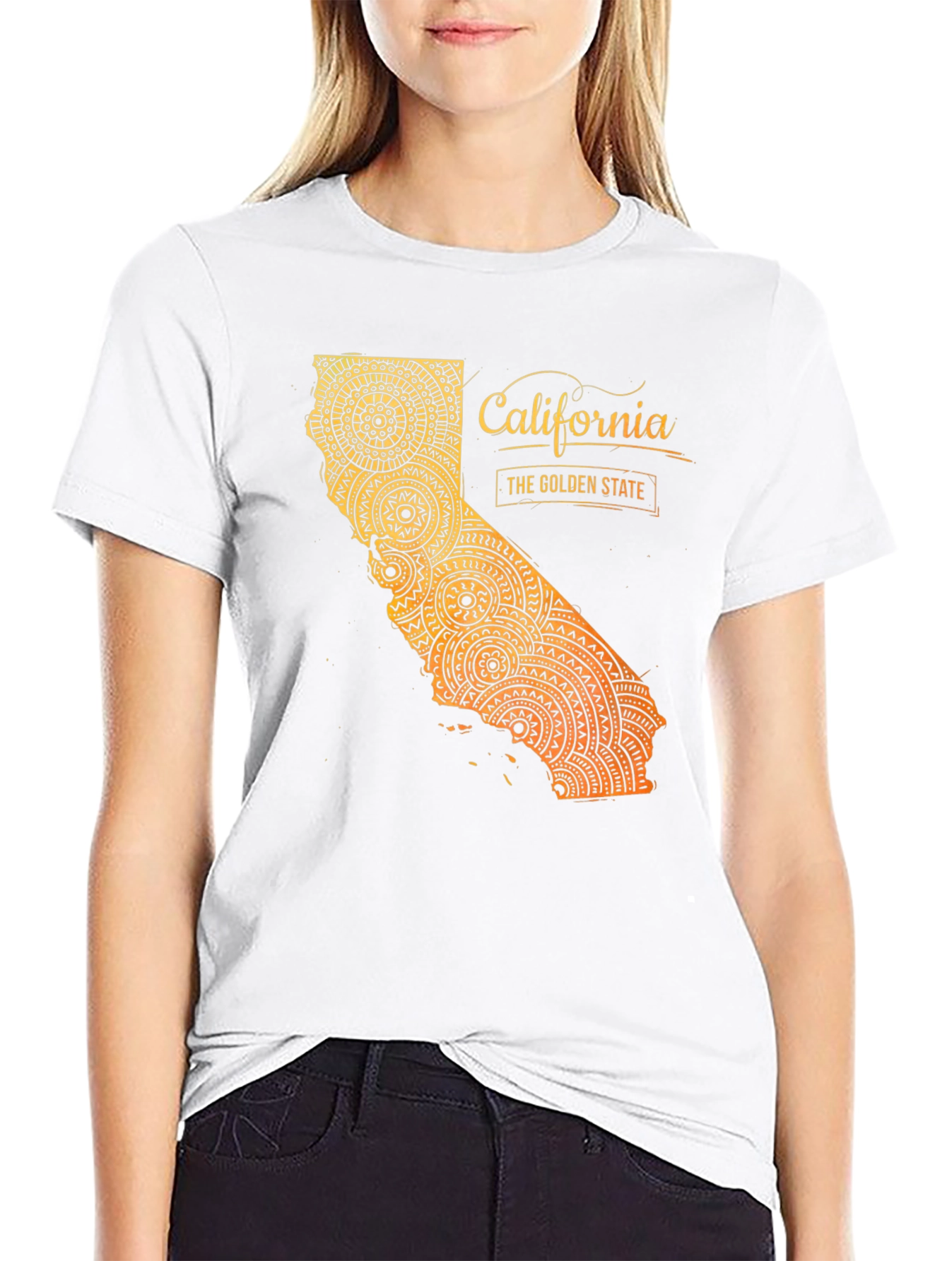 California Golden State Mandala Graphic Tee