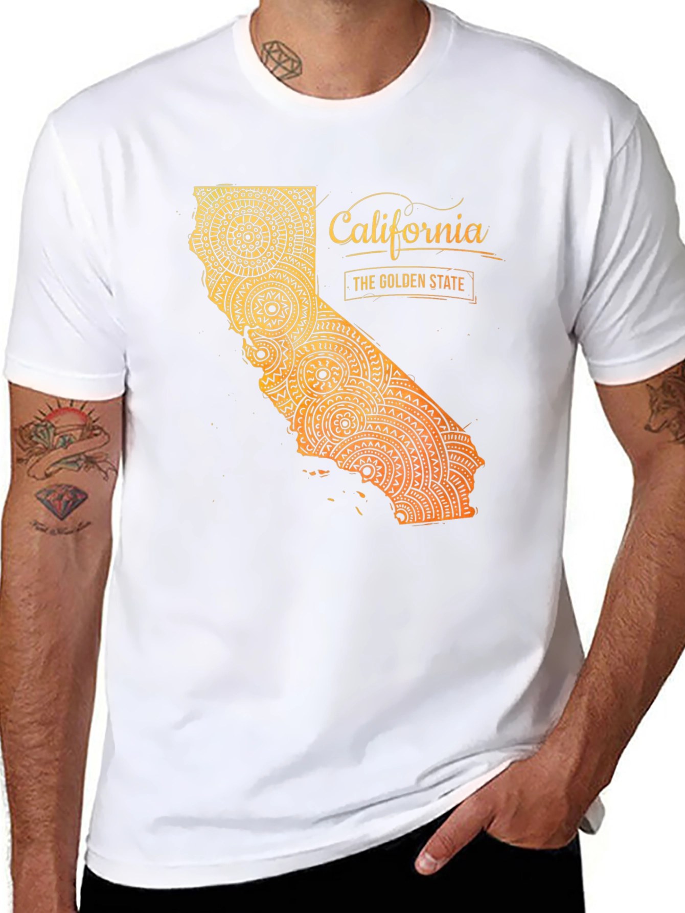 California Golden State Mandala Graphic Tee