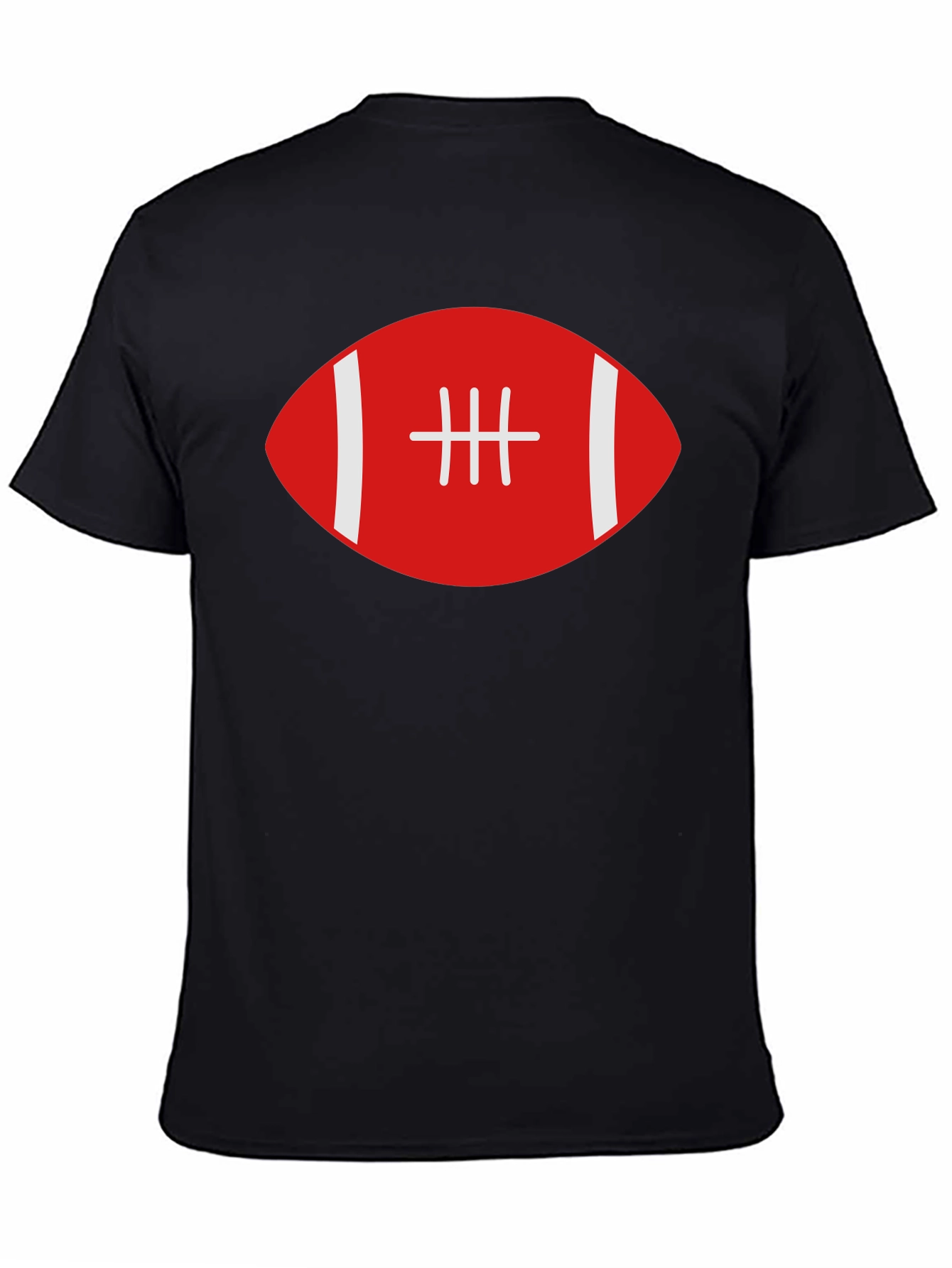 Football Graphic Tee - Black Cotton T-Shirt