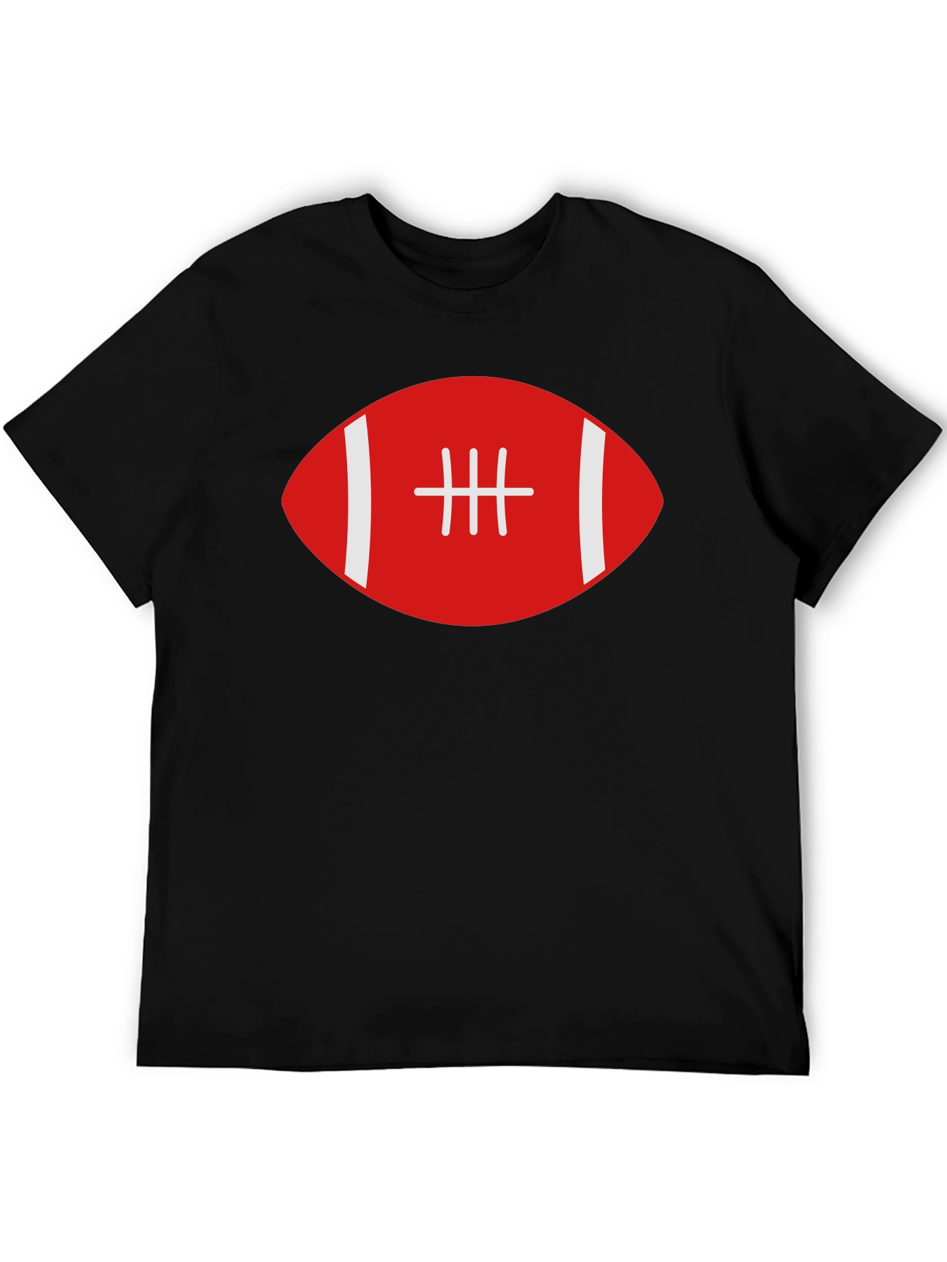 Football Graphic Tee - Black Cotton T-Shirt