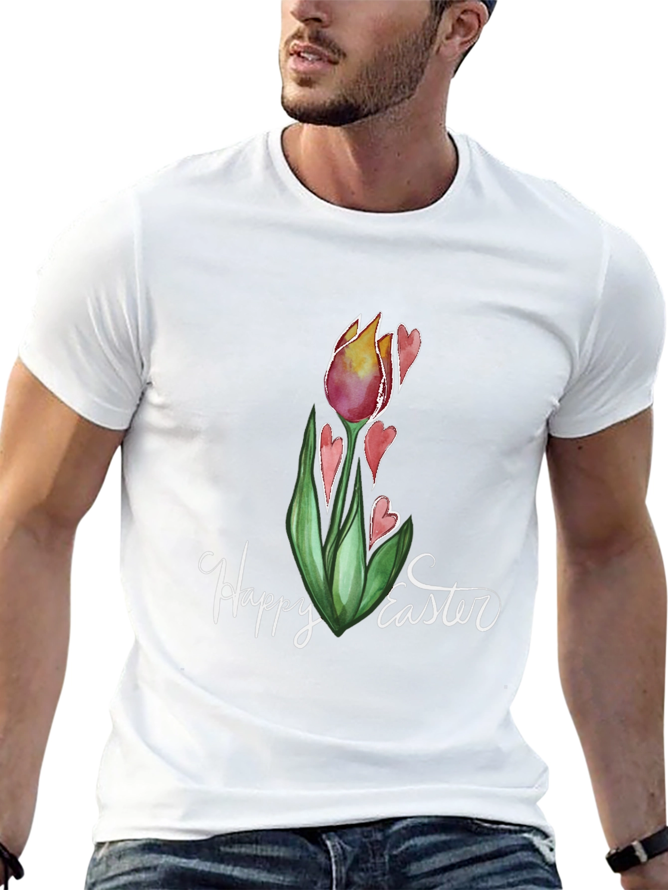 Happy Easter Tulip Graphic Tee