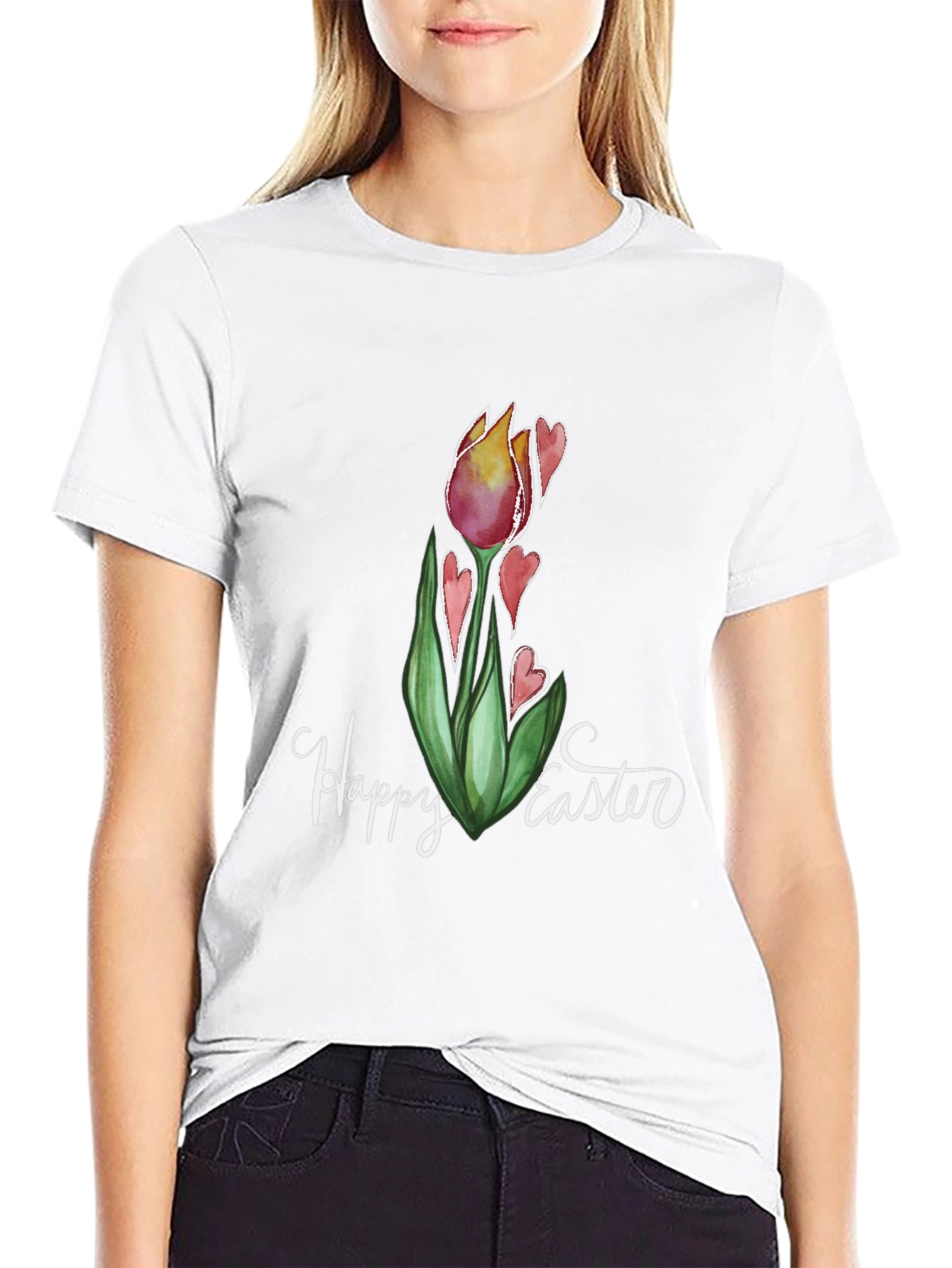 Happy Easter Tulip Graphic Tee