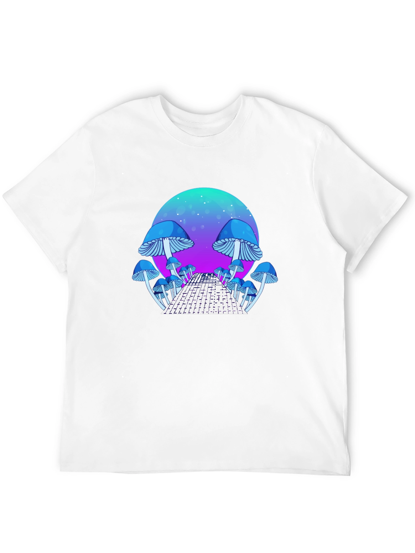 Mushroom Dreamscape Graphic Tee - Black