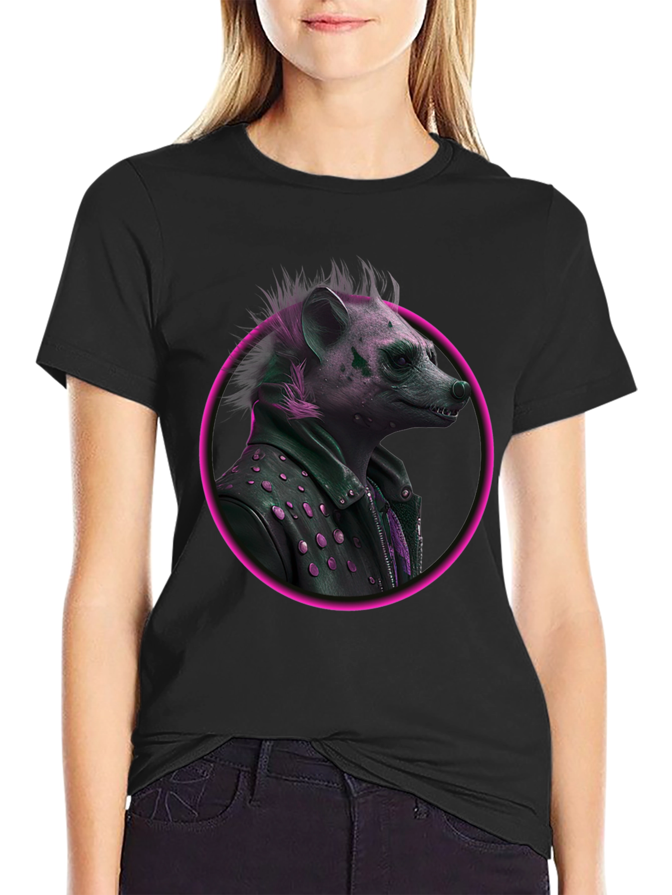 Hyena Biker T-Shirt - Unique Graphic Tee